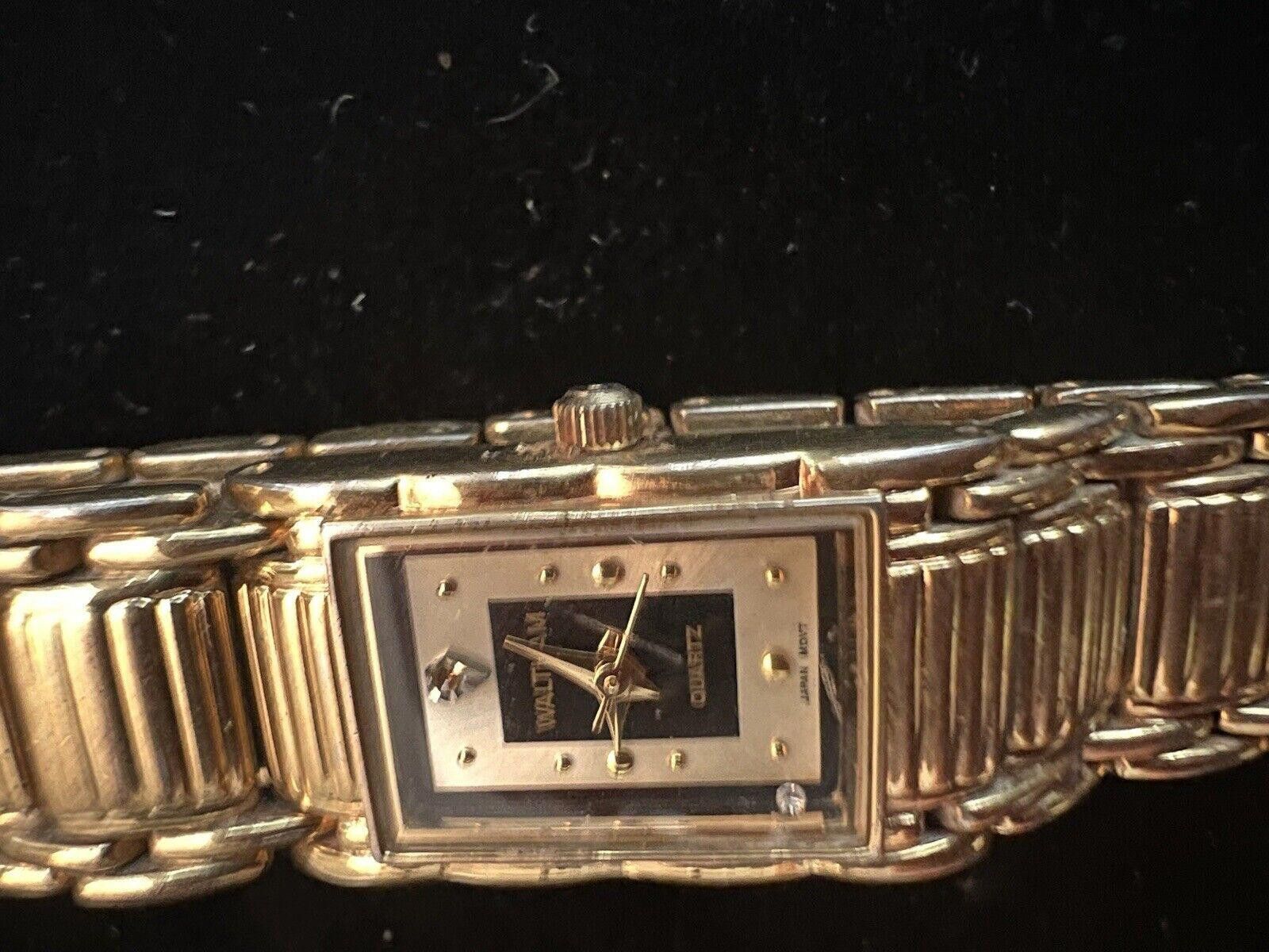 Designer Waltham Diamond Quartz Ladies Watch New Battery Size ONE SIZE - 1 Thumbnail