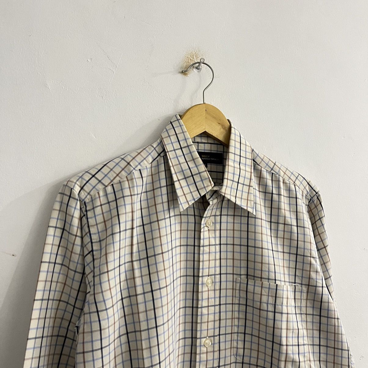 Issey Miyake Kansai Yamamoto - Plaid Check Longsleeve Shirt Size US M / EU 48-50 / 2 - 3 Thumbnail