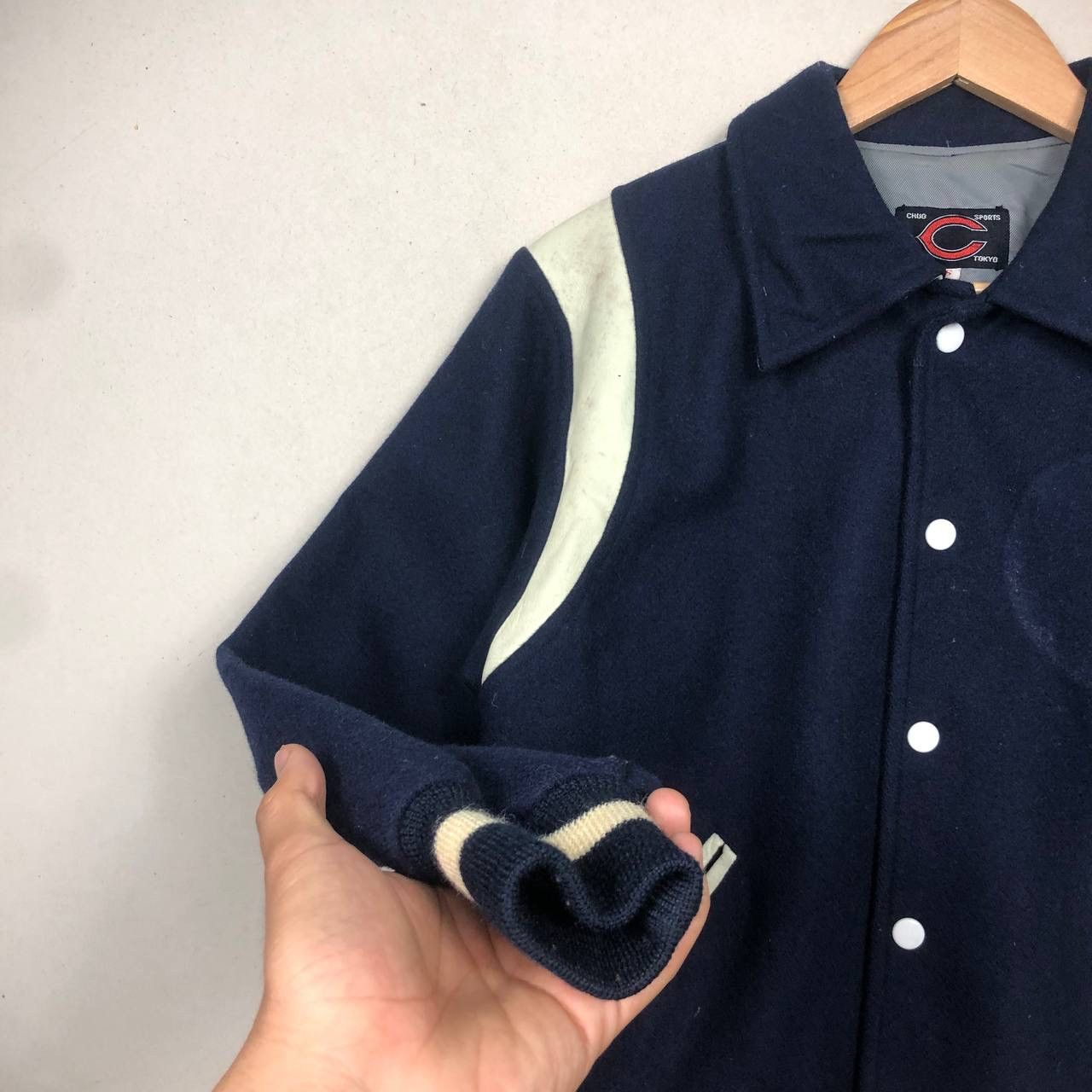 Japanese Brand Avant Garde Chug Wool Leather Varsity Teddy Jacket YSL Size US M / EU 48-50 / 2 - 7 Thumbnail