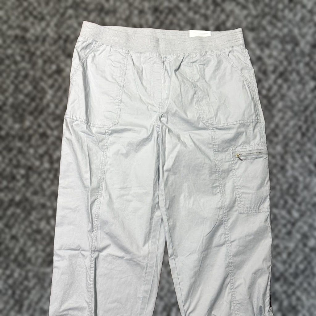 NEW Chico's Women's Pants 3 XL Pull on Capri Crop Dove Gray Cotton Casual J14