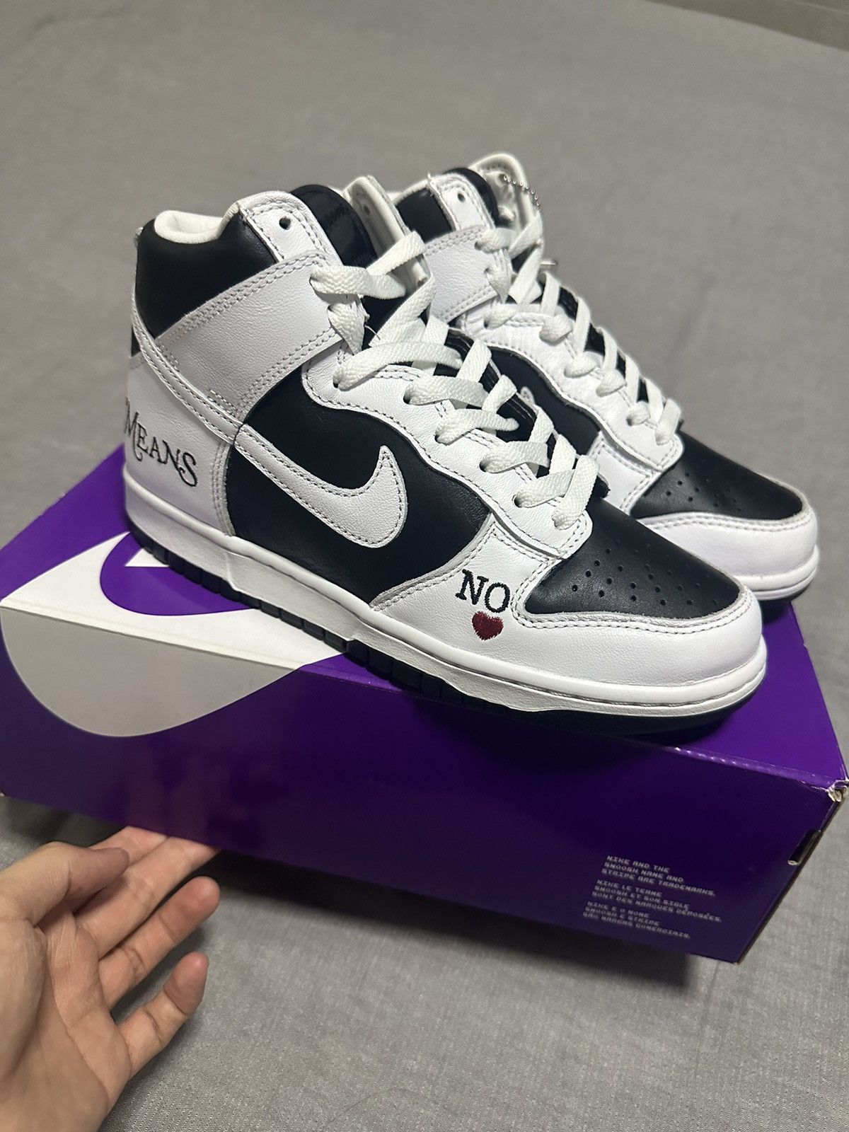 Nike Nike SB Dunk High Supreme By Any Means Black Size US 6.5 / IT 36.5 - 4 Thumbnail
