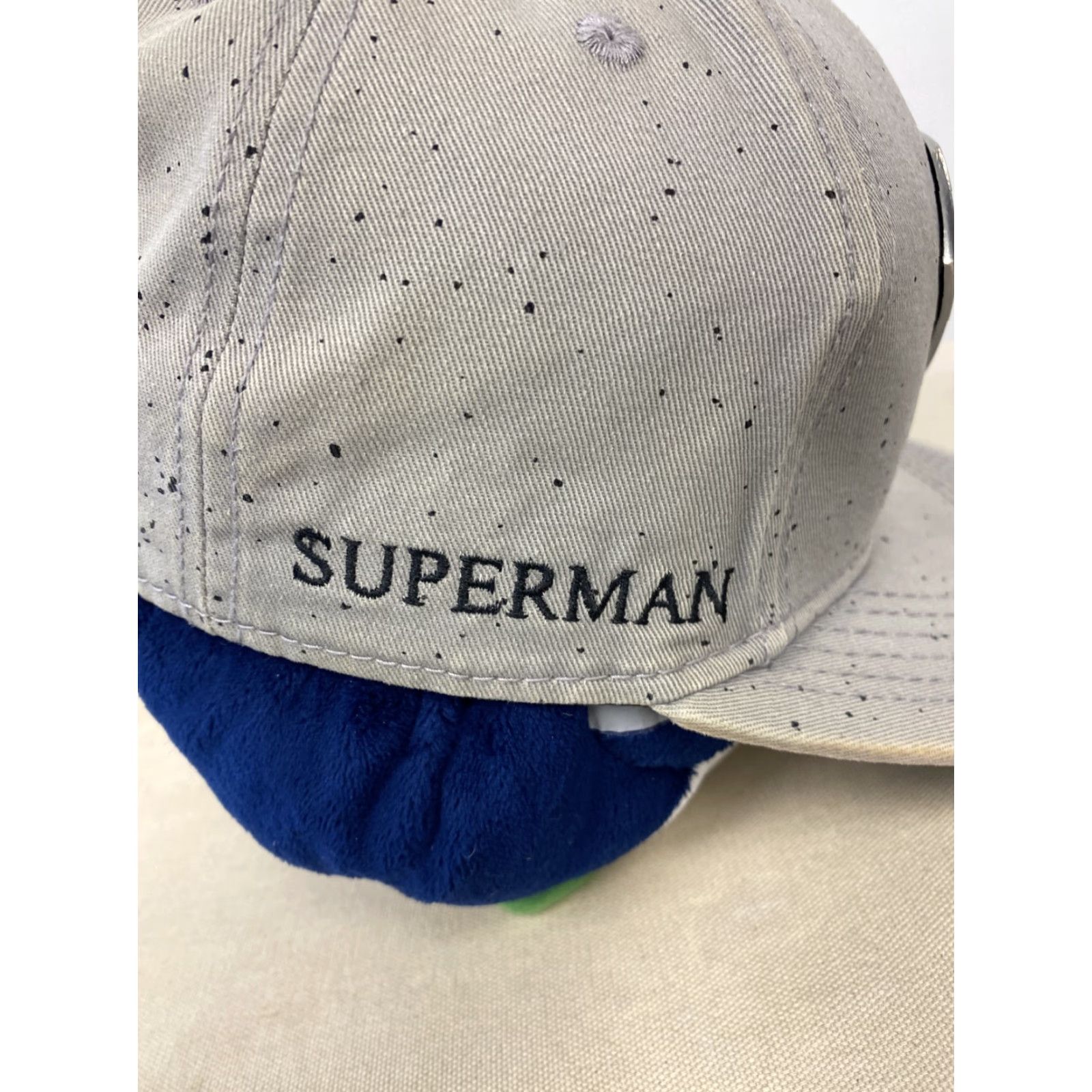 Vintage Gray Superman Hat One Size Fits All Metal Badge Gray Adjustable/ 200 Size ONE SIZE - 7 Thumbnail