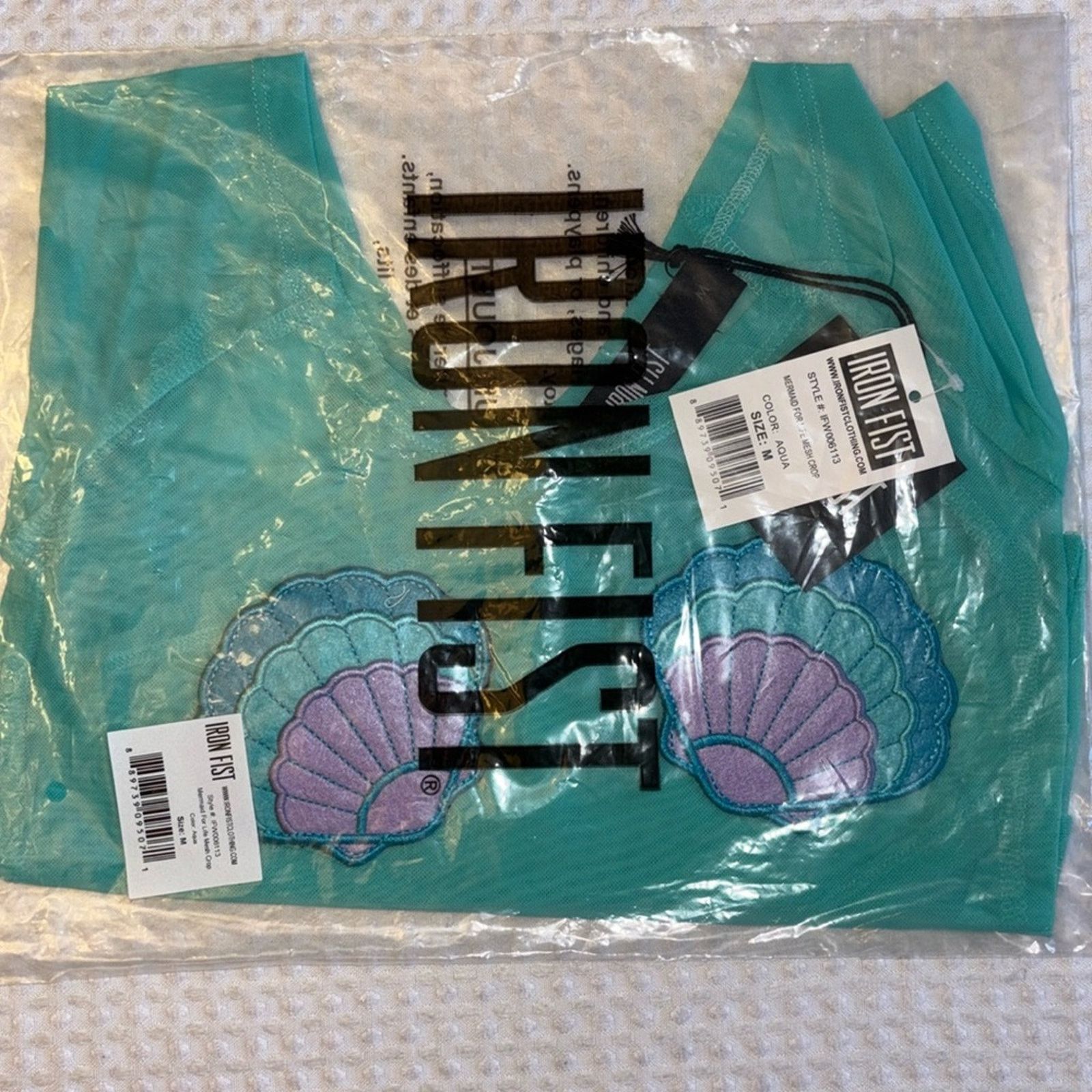 Iron Fist NEW! IRON FIST MERMAID FOR LIFE M Mesh Crop Top Aqua Seashel Size M / US 6-8 / IT 42-44 - 10 Thumbnail