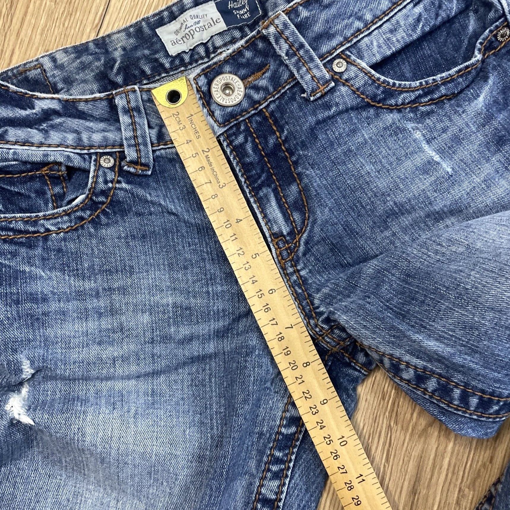 Vintage VINTAGE Aeropostale Women’s Jeans Skinny Flare Size 5-6 Medium Blue Denim Fall Summer Spring Winter Size 27" / US 4 / IT 40 - 5 Thumbnail