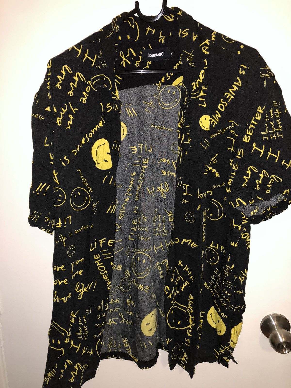 Desigual Black Smiley Shirt Size US M / EU 48-50 / 2 - 1 Thumbnail