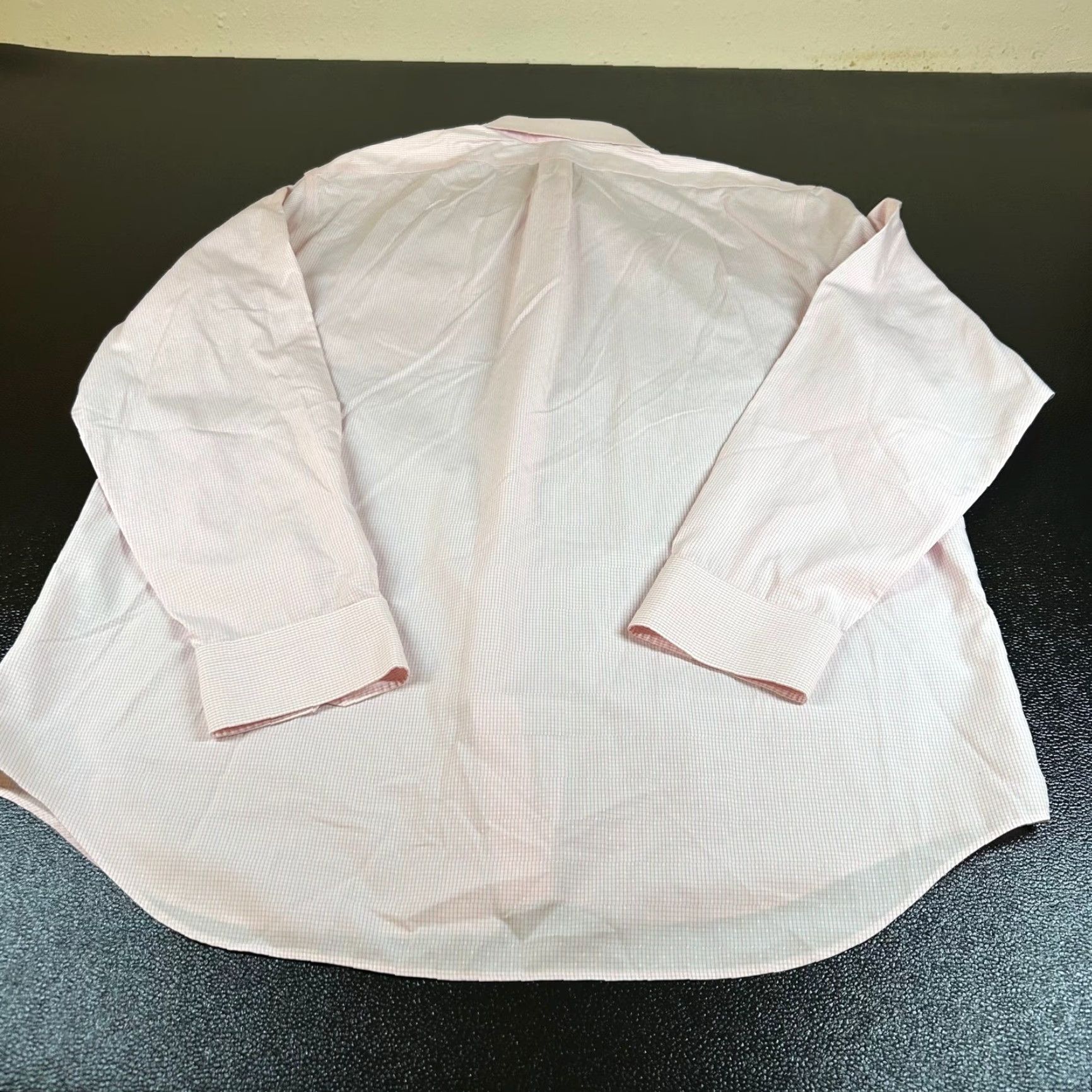 Banana Republic VINTAGE Banana Republic Dress Shirt Pink Check Mens XL Non-Iron Classic Fit Button-Up Long Sleeve Size 46R - 4 Thumbnail