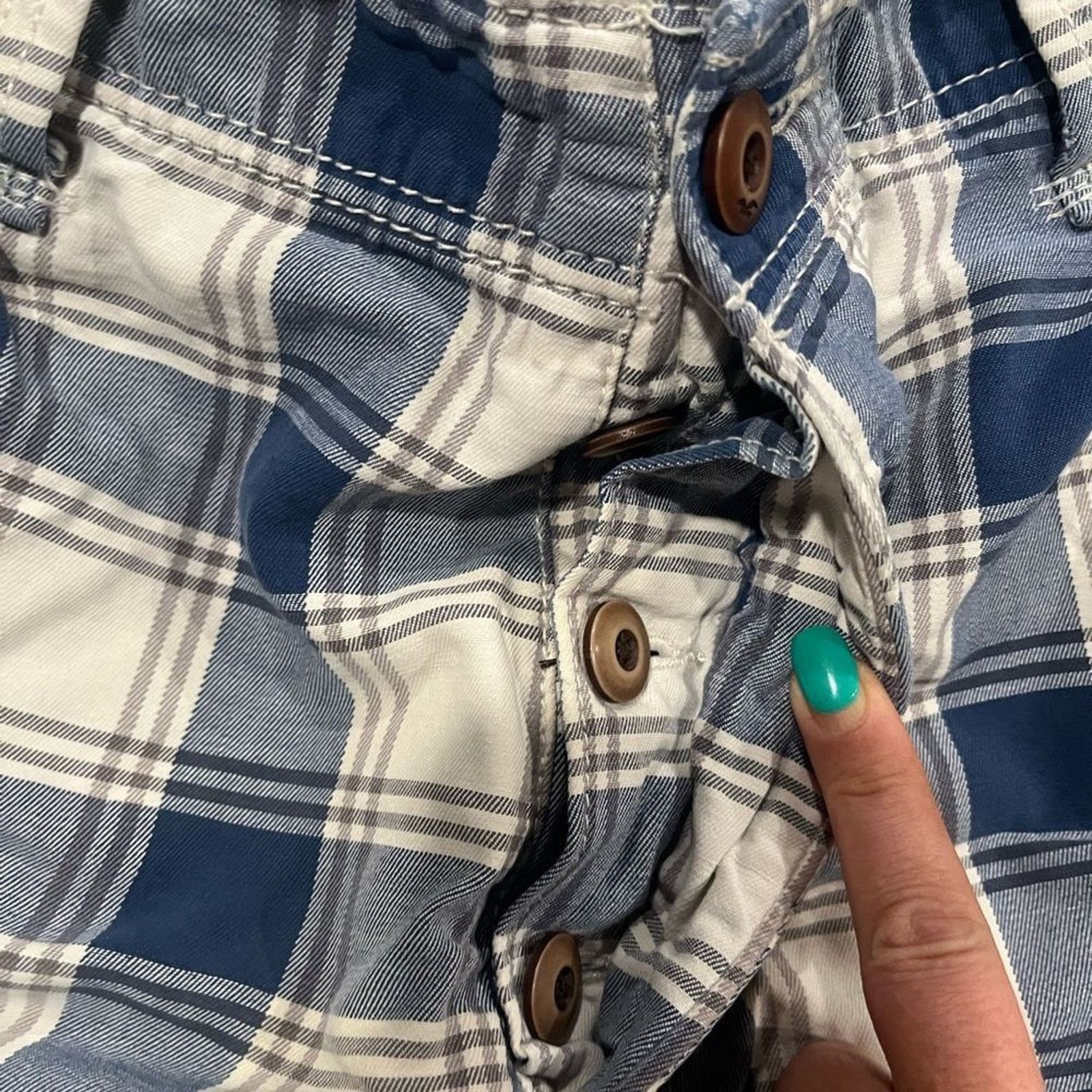 Hollister Hollister Mens Chino Shorts Plaided Mid Rise Blue White 34 Size US 34 / EU 50 - 4 Thumbnail