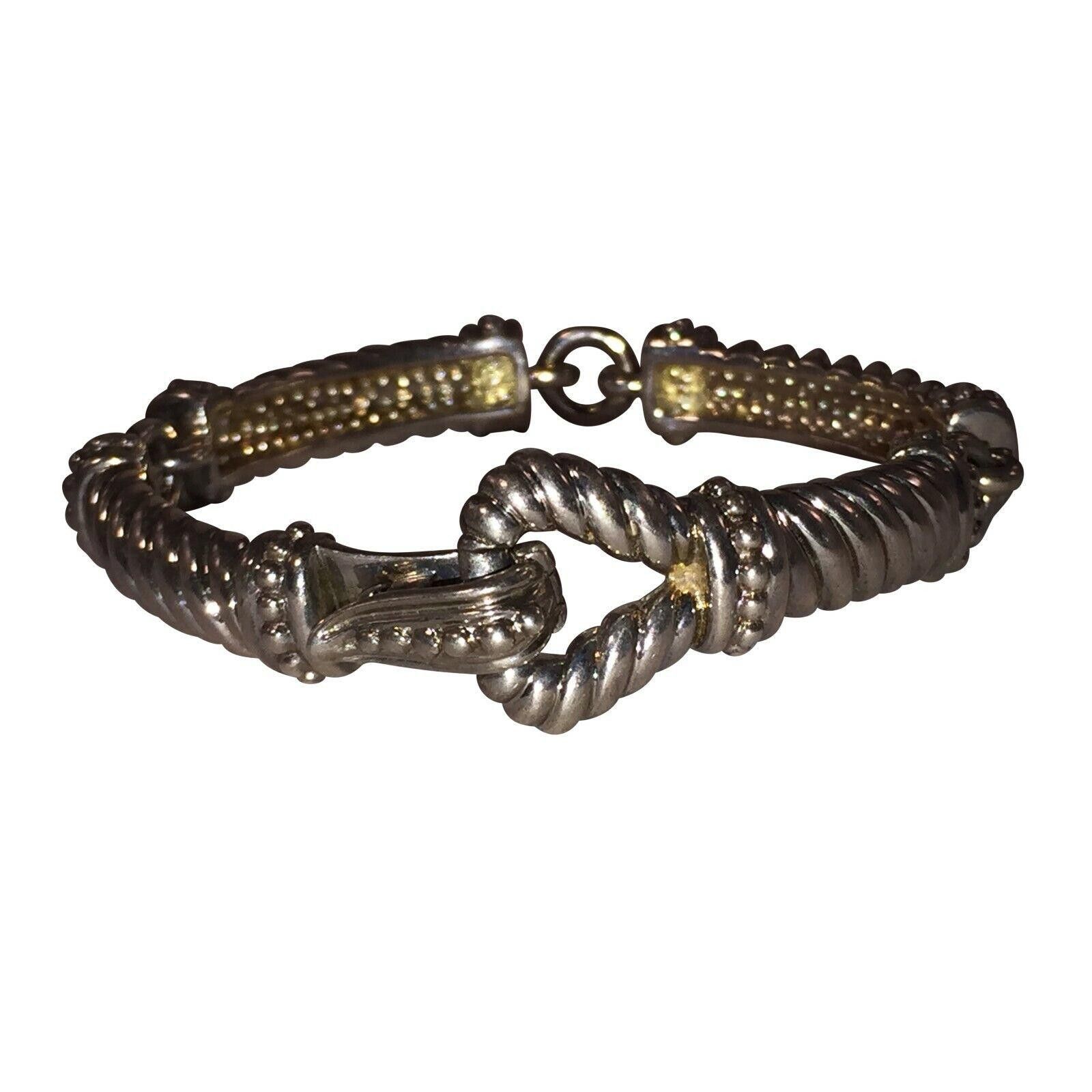 Designer Unique Sterling Silver Cable Cast Bracelet Size ONE SIZE - 1 Thumbnail