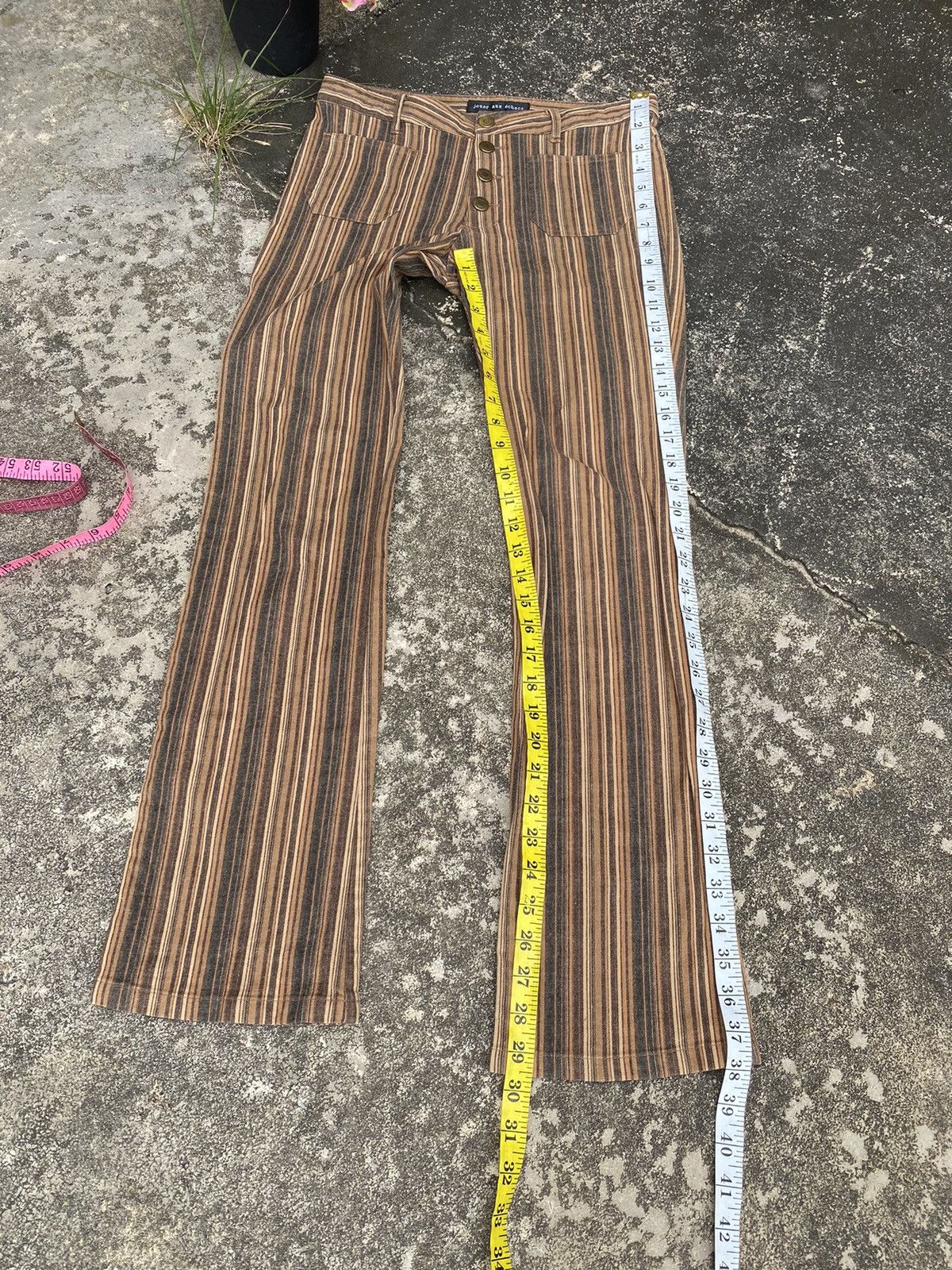If Six Was Nine Flare Jouer Aux Echess Stripe Jeans Pants Size 28" / US 6 / IT 42 - 10 Thumbnail