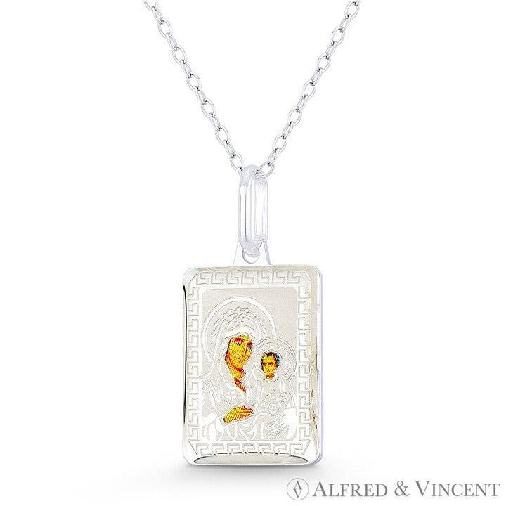 Other Mother Mary, Baby Jesus, & Greek Key Enamel Pendant Size ONE SIZE - 1 Preview