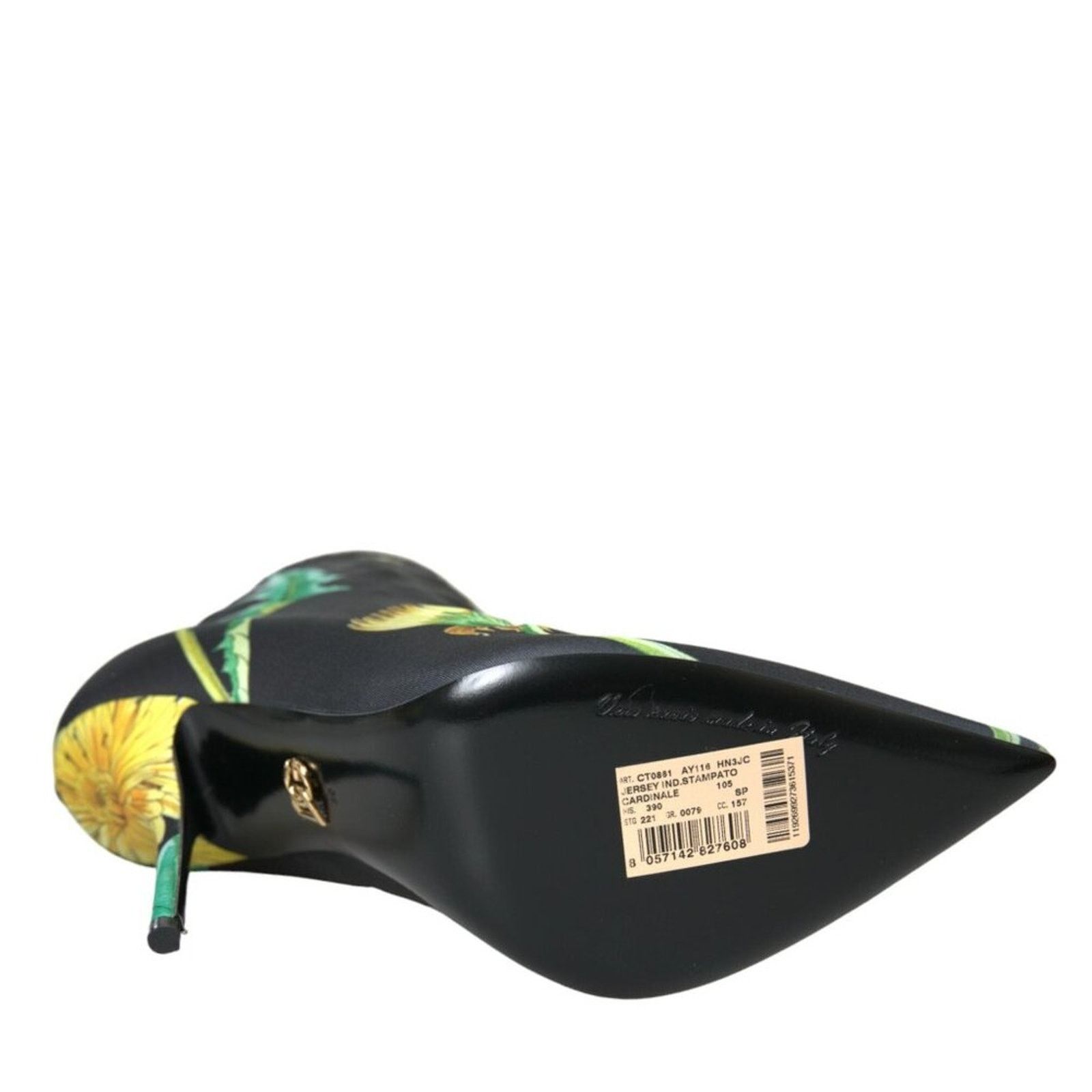 Dolce & Gabbana Dolce & Gabbana Black Floral Jersey Stretch Ankle Boots Size US 9 / IT 39 - 5 Thumbnail