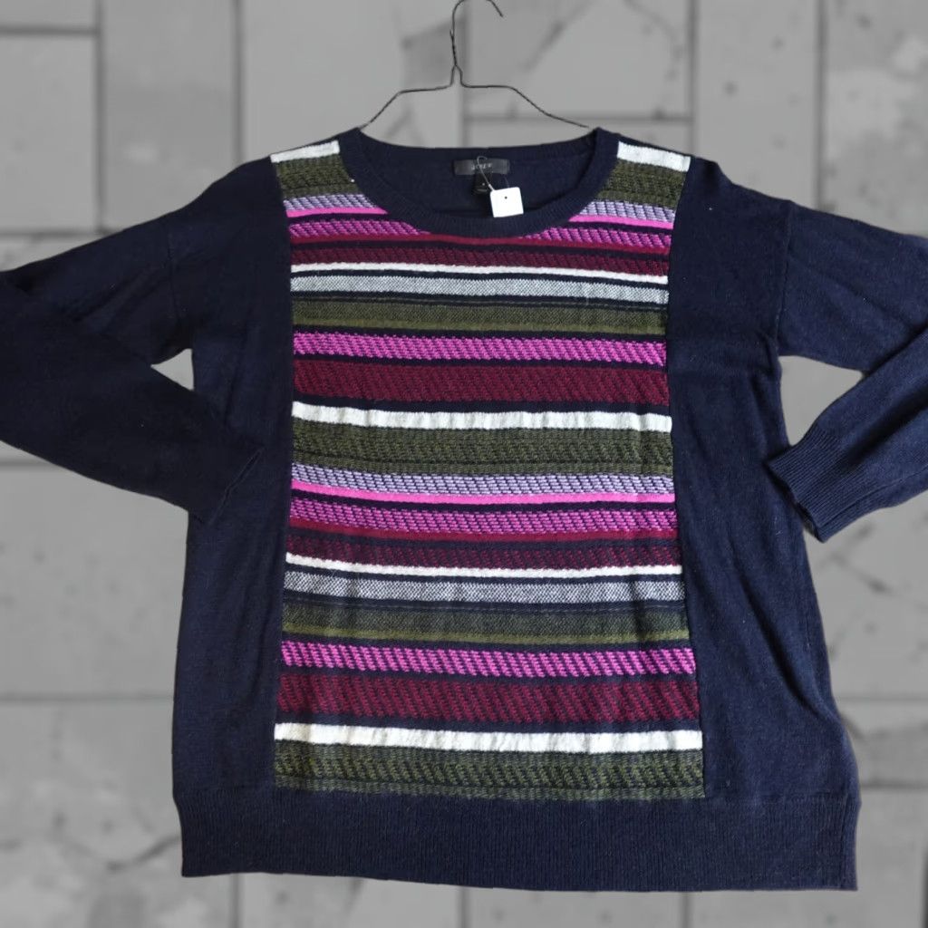 J.Crew J.Crew Womens Sweater Small Blue Textured Wool Angora Viscose 08424 NEW Size S / US 4 / IT 40 - 1 Thumbnail