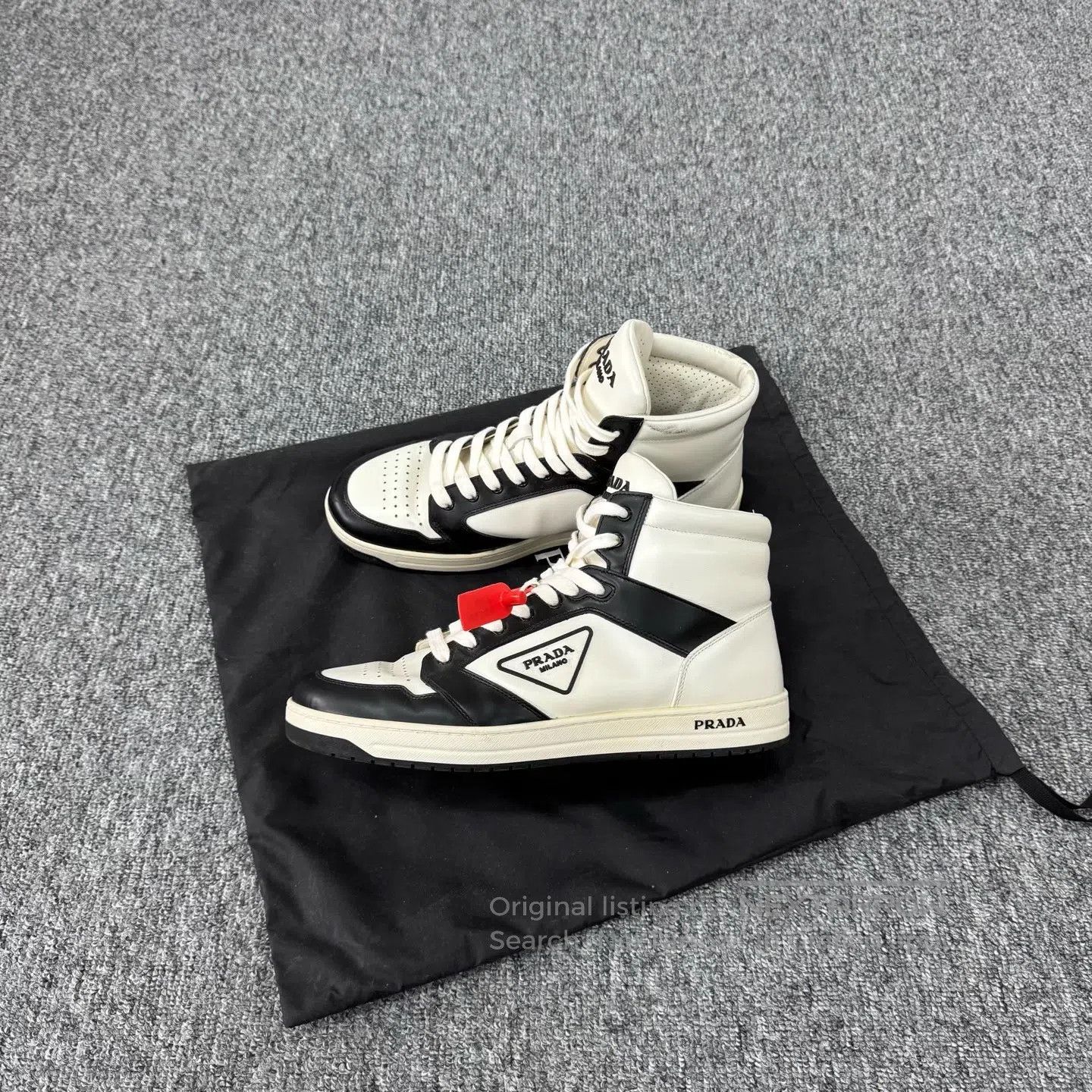 Prada Prada Delta-shaped letter logo; District high-top sneakers Size US 10 / EU 43 - 1 Thumbnail