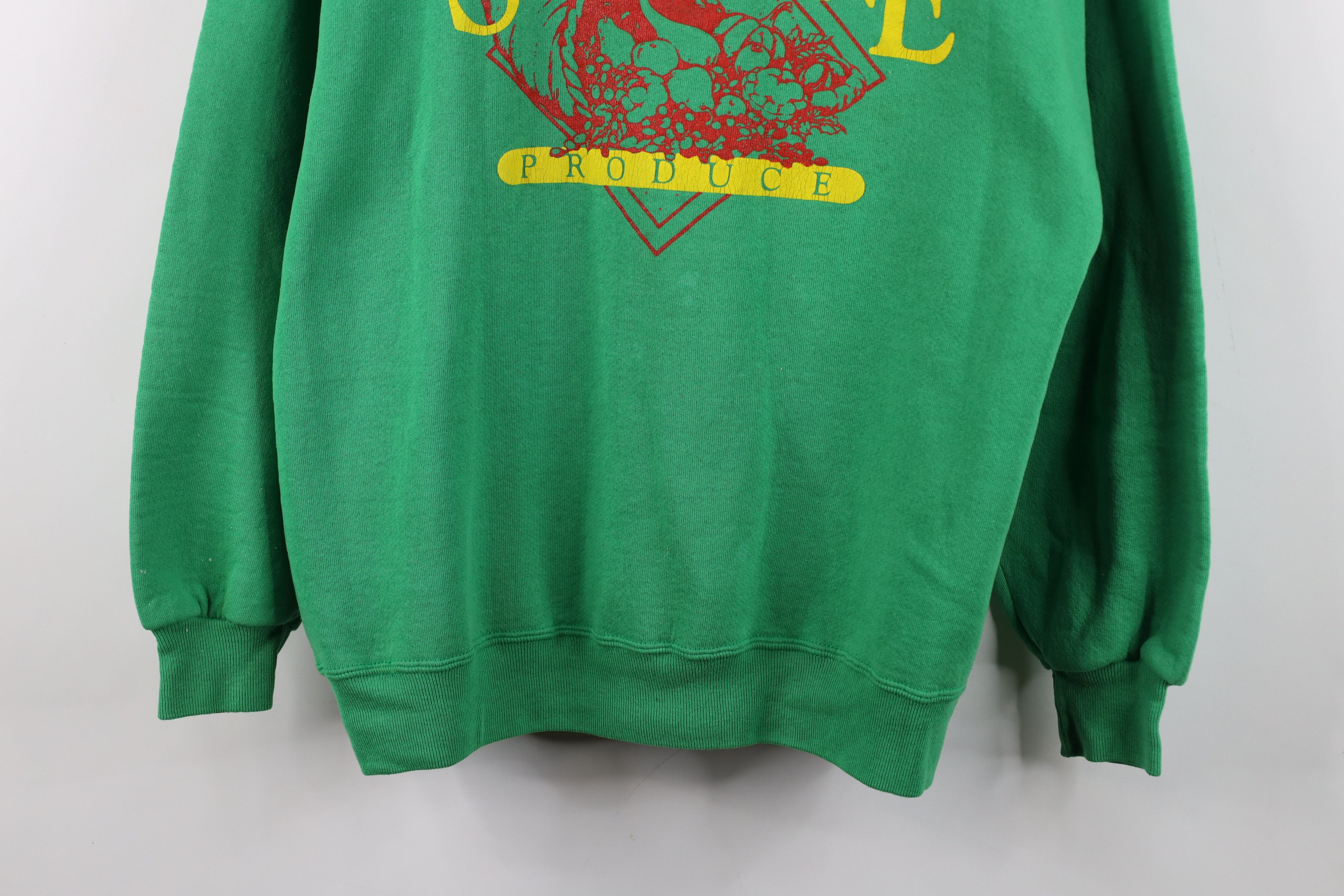 Vintage Vintage 90s Streetwear Produce Farmer Sweatshirt Green USA Size US XL / EU 56 / 4 - 3 Thumbnail