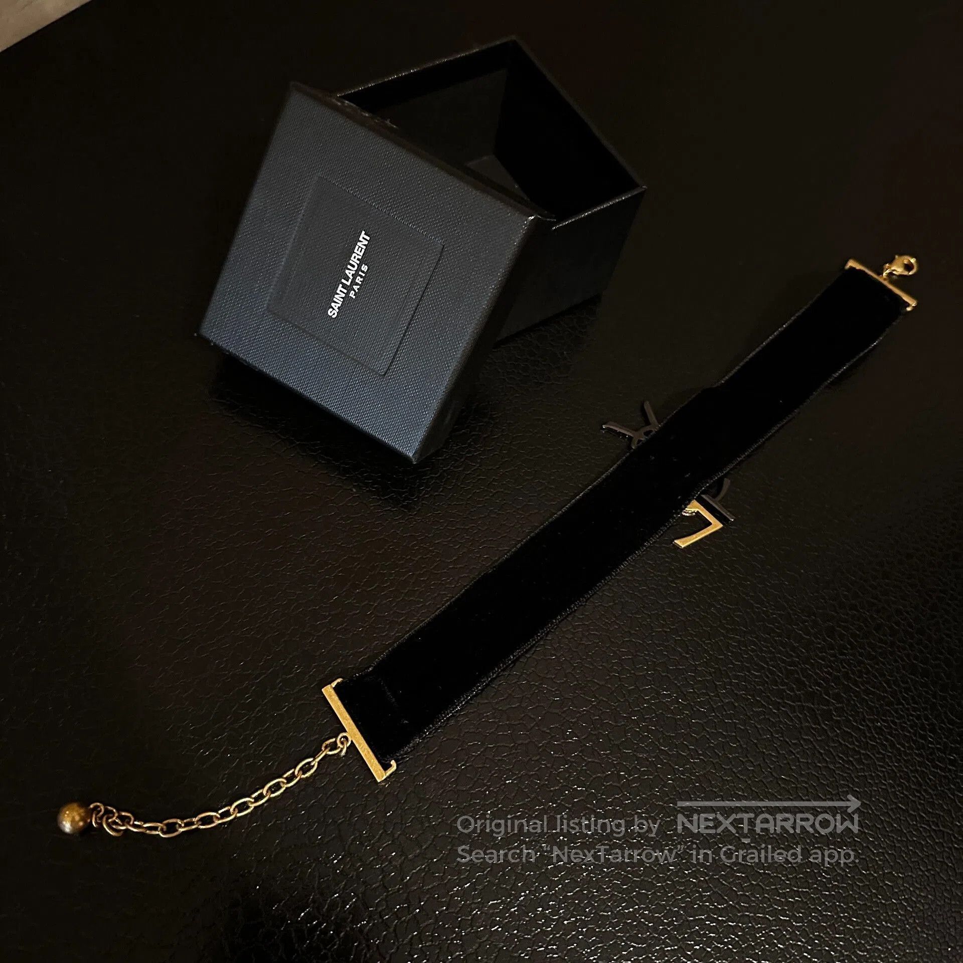 Yves Saint Laurent Saint Laurent YSL Logo Velvet Choker. Size ONE SIZE - 3 Thumbnail