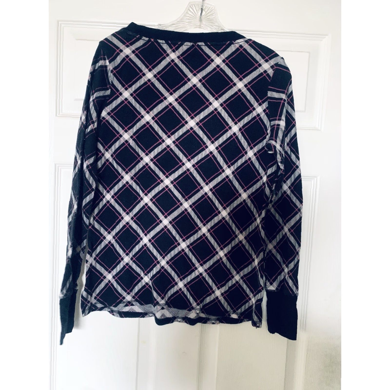 Victoria's Secret VINTAGE Victoria's Secret Argyle Pattern Pajama Top Womens Size Small Black Pink Shirt Size S / US 4 / IT 40 - 3 Thumbnail