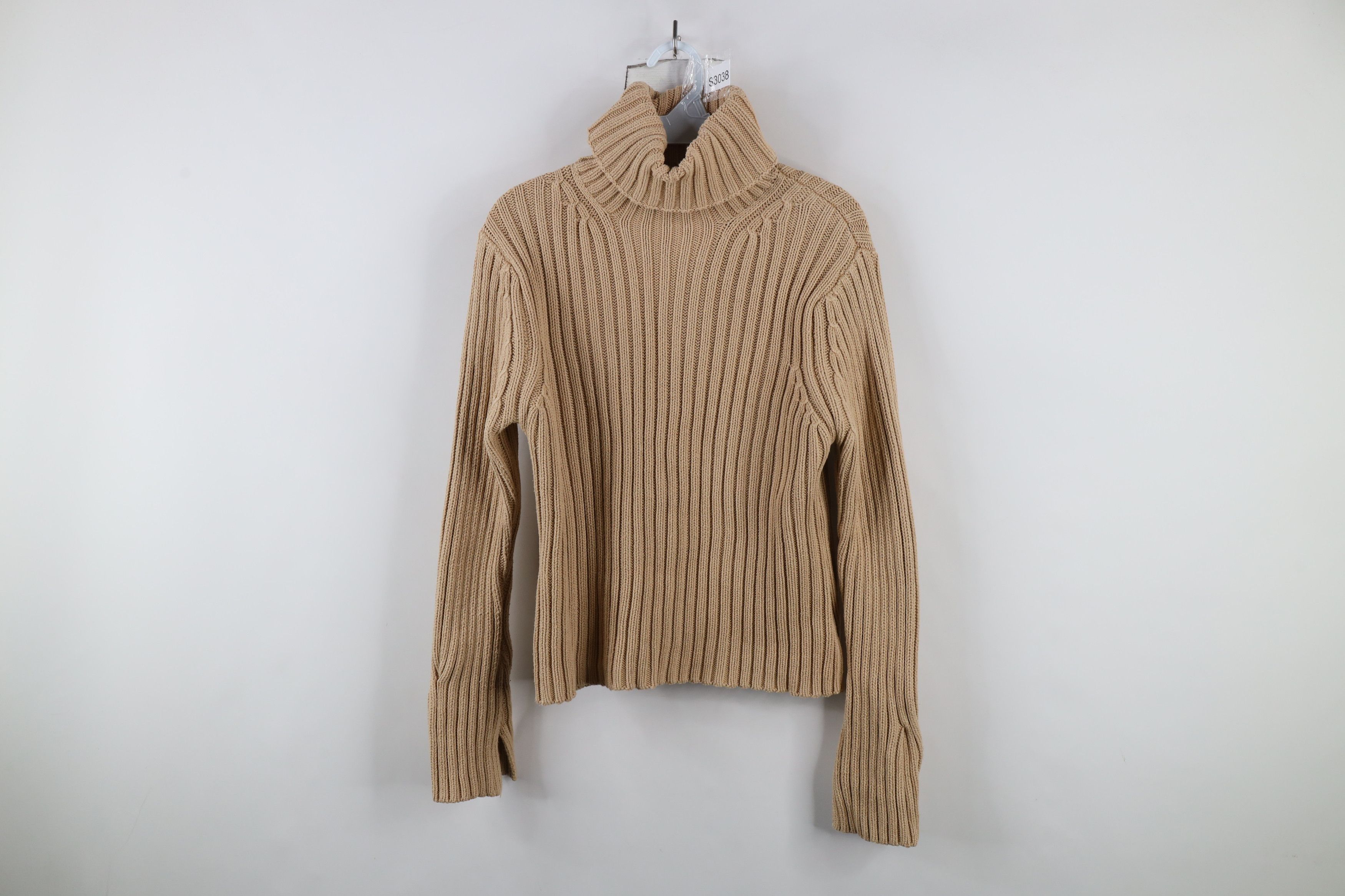 Vintage Vintage 90s Y2K Babydoll Sleeve Ribbed Turtleneck Sweater Size XL / US 12-14 / IT 48-50 - 1 Thumbnail
