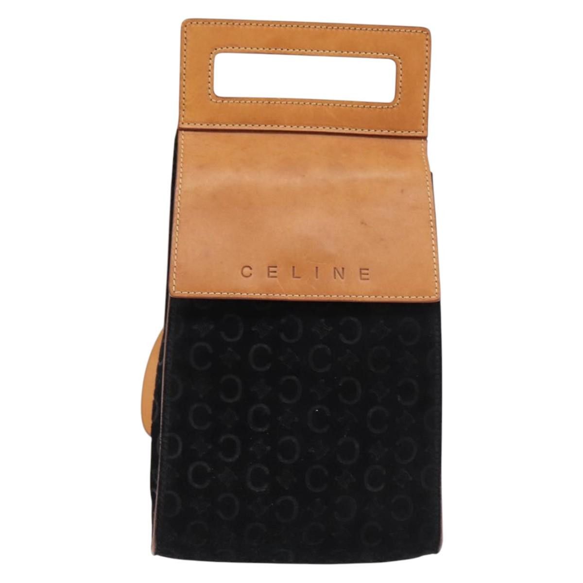 Celine CELINE C Macadam Canvas Shoulder Bag Suede Black Silver Size ONE SIZE - 2 Thumbnail