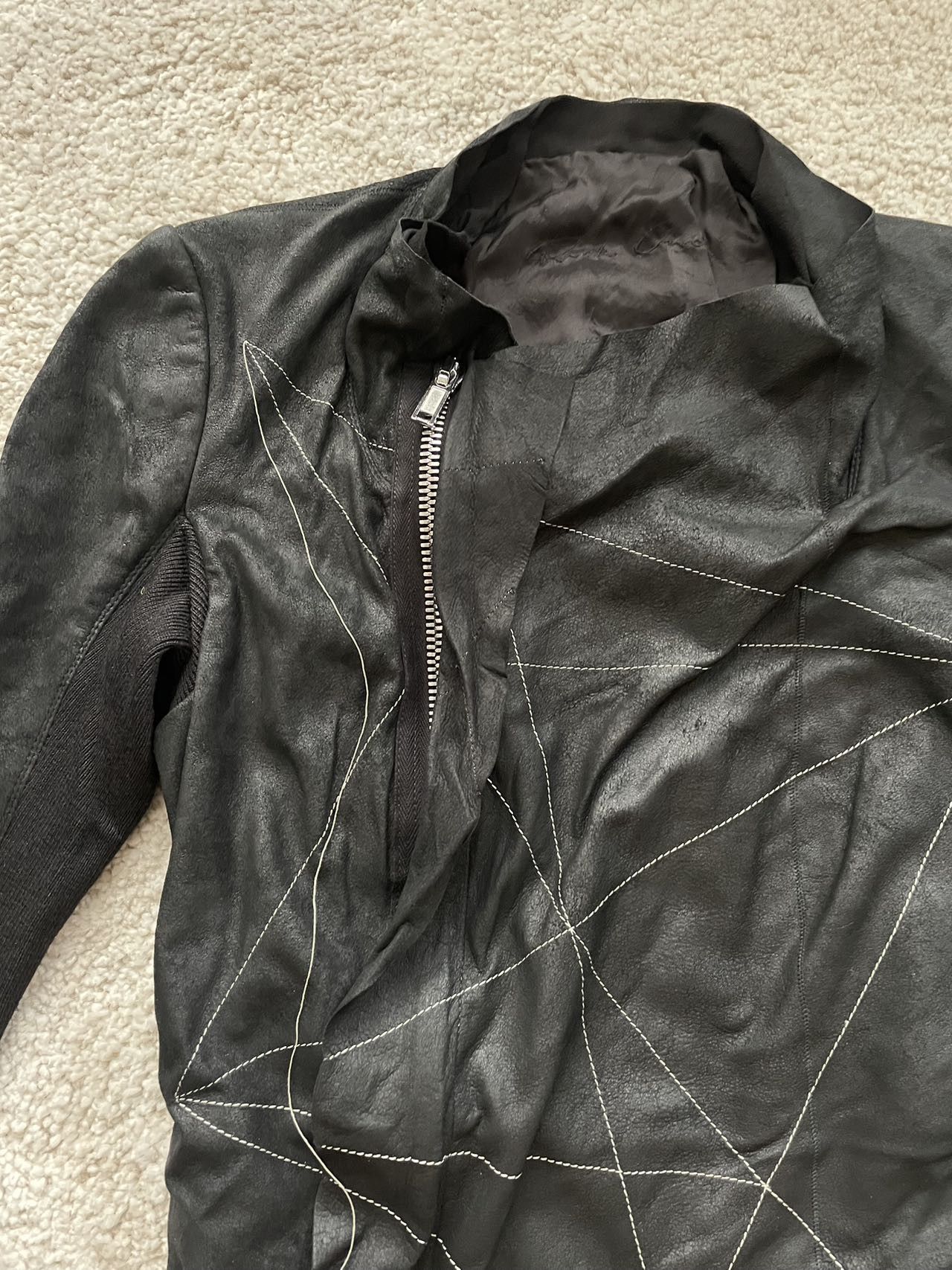 Rick Owens Rare Rick Owens Geometry Graphics Lamb Jacket Size S / US 4 / IT 40 - 4 Thumbnail