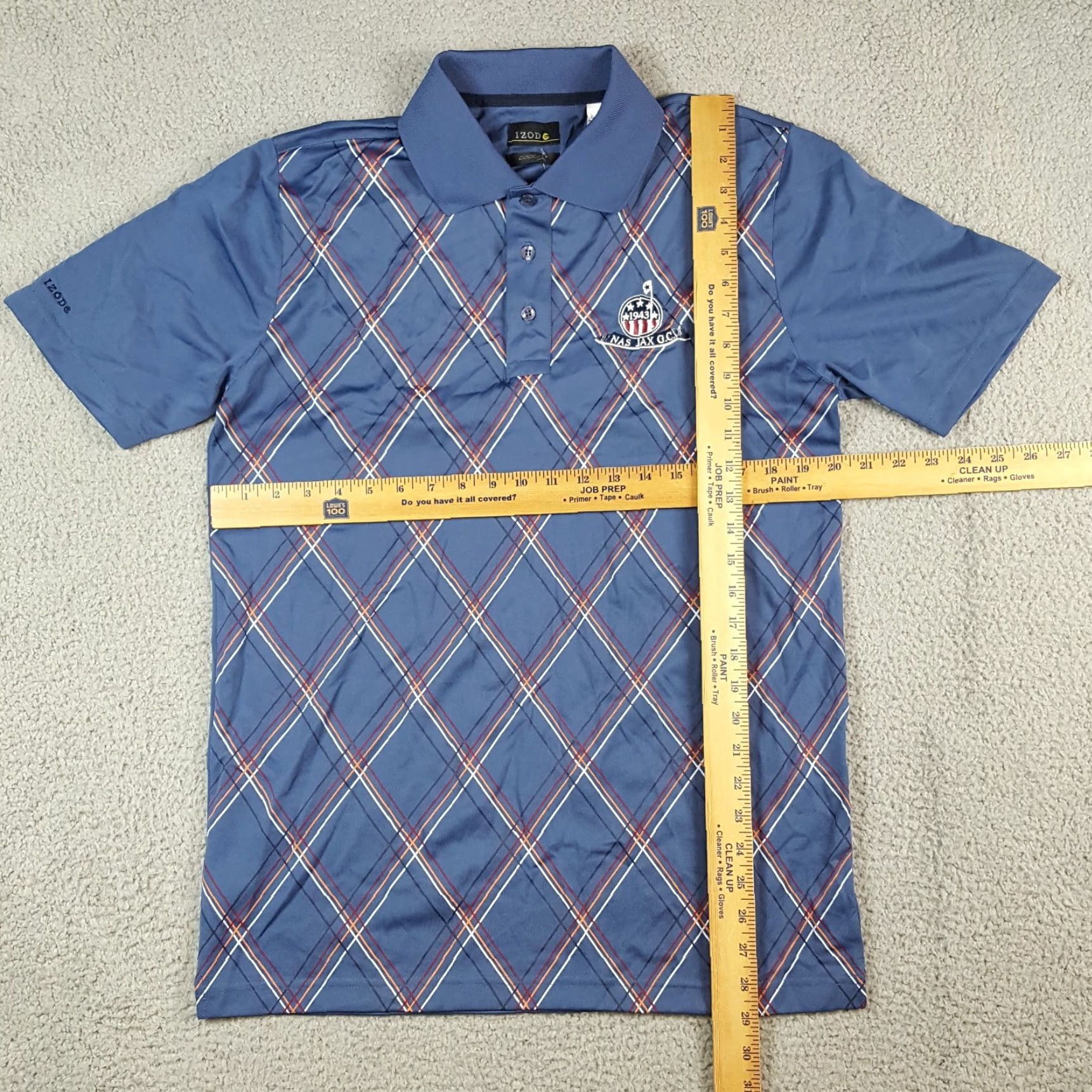 Izod VINTAGE IZOD Golf Polo Shirt NAS JAX Naval Air Station Argyle Collared Polo Shirt Blue M Men Polo Shirt 90s Preppy Beach Classic. Size US M / EU 48-50 / 2 - 7 Thumbnail
