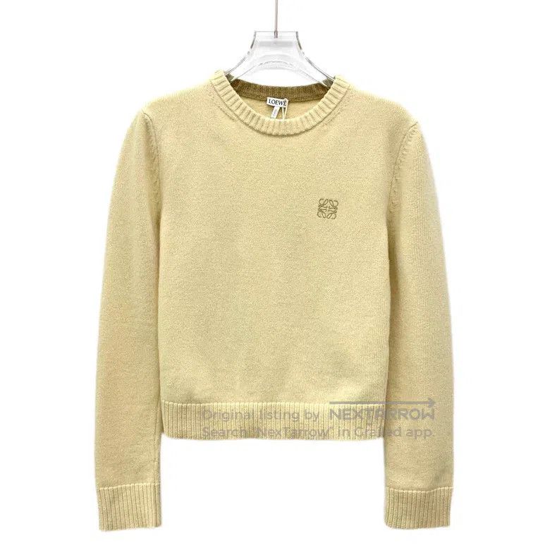 Loewe Loewe Yellow logo embroidery, wool round-neck long-sleeve Size XS / US 0-2 / IT 36-38 - 1 Thumbnail