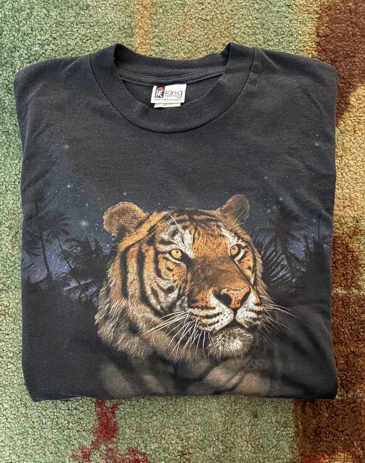 Other × Vintage VTG (98) King Fashion Black Tiger Graphic T-shirt (XL) Size US XL / EU 56 / 4 - 1 Thumbnail