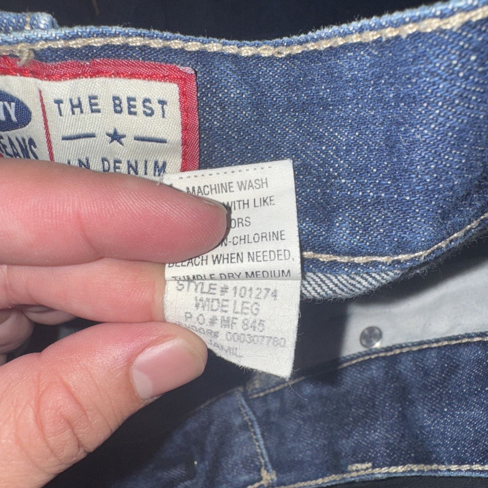 Old Navy × Vintage Old Navy Blue Jeans 38x32 Made In Mexico Wide Leg Baggy Fit Size US 38 / EU 54 - 5 Thumbnail