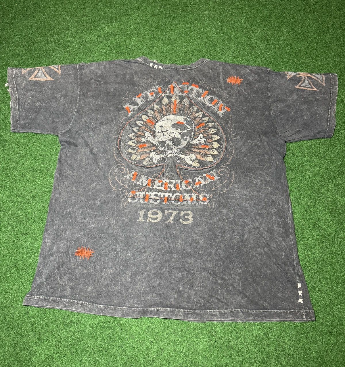Affliction Y2K Affliction Skull Biker Chopper 2XL Grunge Faded T Shirt Size US XXL / EU 58 / 5 - 1 Thumbnail