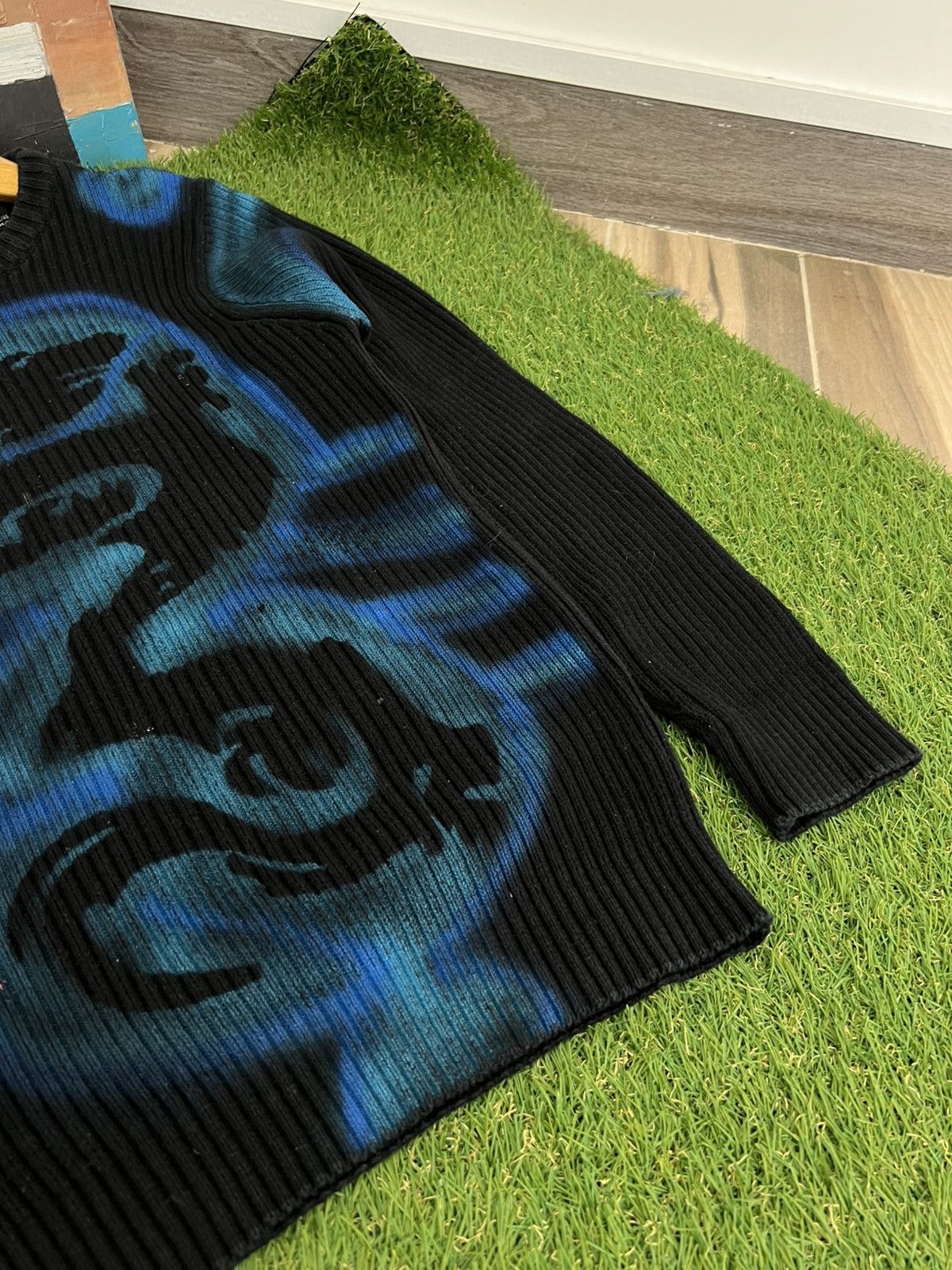 Japanese Brand Vintage Diesel Style Ribbed Knitted Dragon Sweater Japanese Size US S / EU 44-46 / 1 - 4 Thumbnail