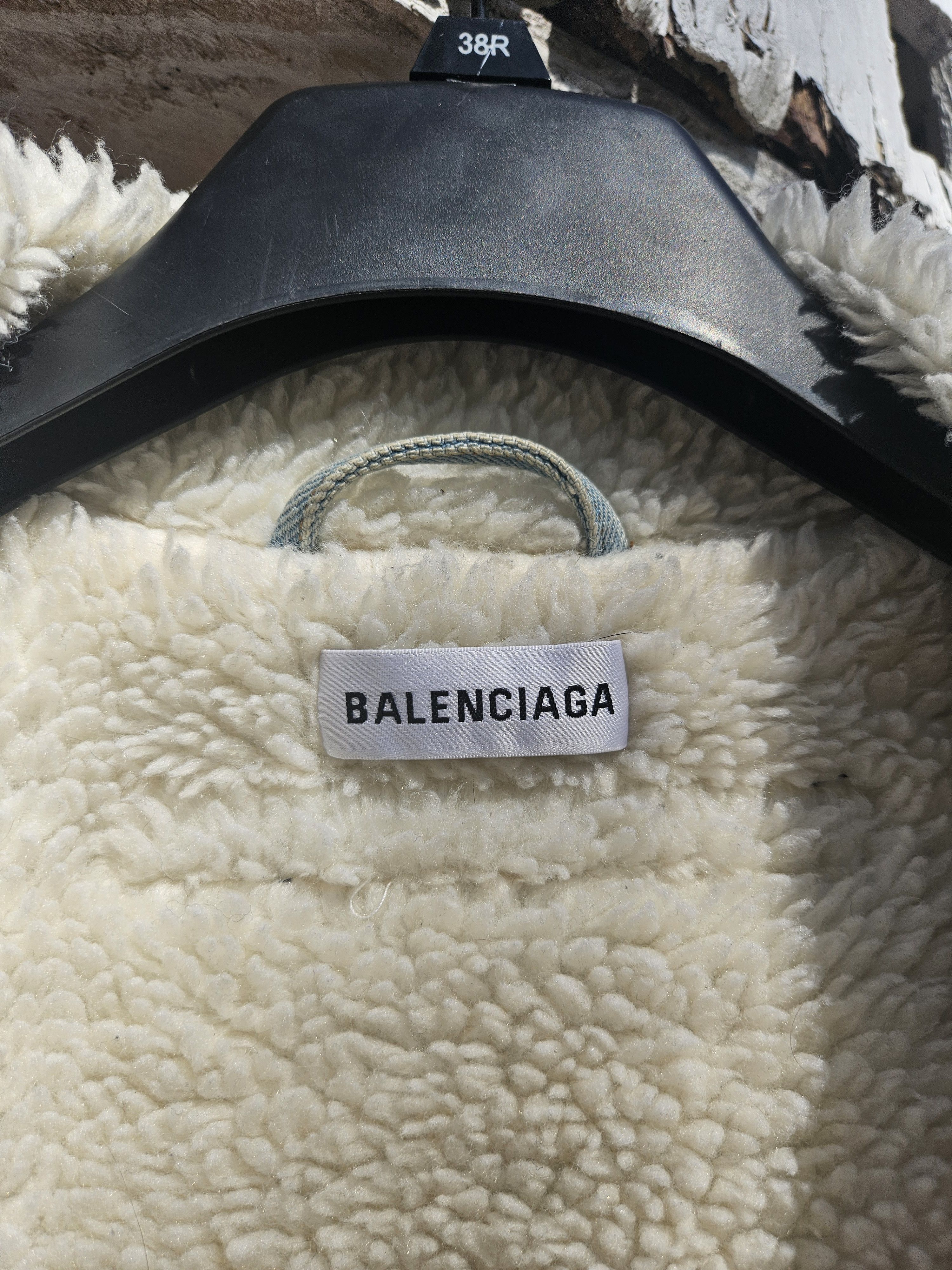 Balenciaga Balenciaga Shearling Sherpa Oversized Denim Jacket Size US XS / EU 42 / 0 - 9 Thumbnail