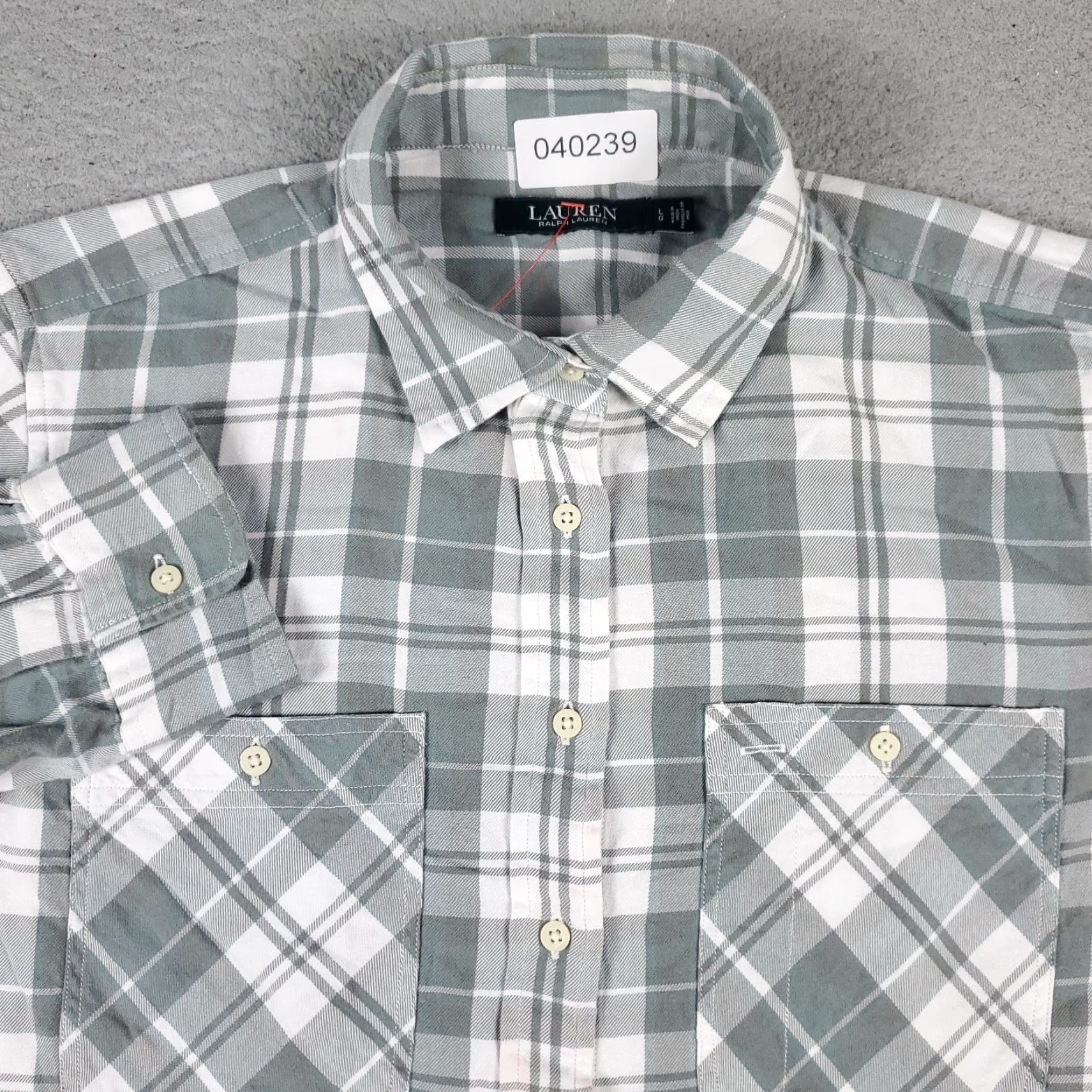 Ralph Lauren VINTAGE Ralph Lauren Women's Shirt Large Green Plaid Button Up Long Sleeve Casual Fall Spring Summer Winter Women Size XL / US 12-14 / IT 48-50 - 2 Thumbnail