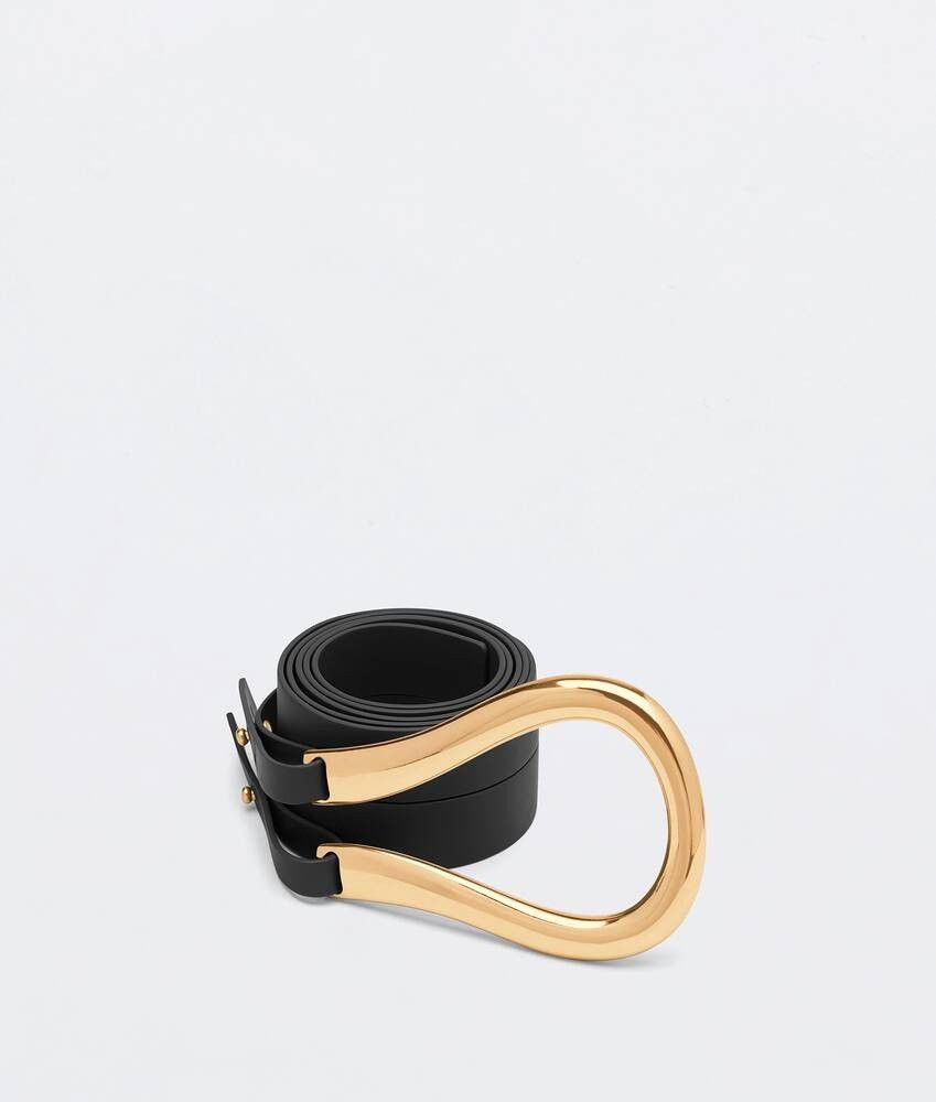 Bottega Veneta o1n1vont0225 Size: L / Horsebit Belt in Black/Gold Size ONE SIZE - 1 Thumbnail