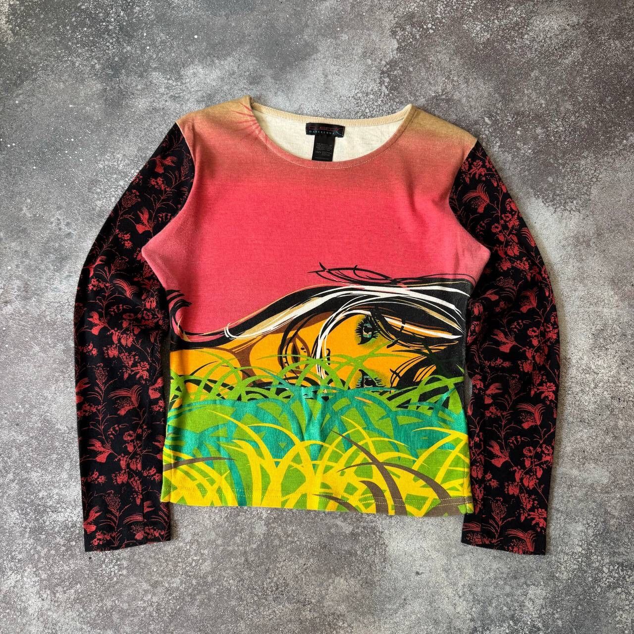 Custo Barcelona Y2K Lady Printed Long Sleeve Top