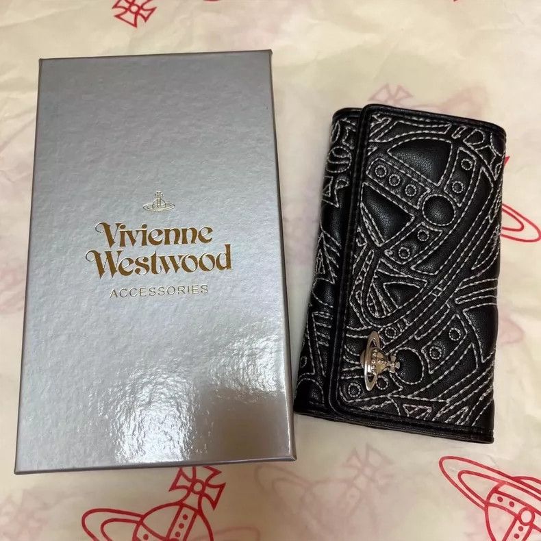 Vivienne Westwood Vivienne Westwood Black leather sewn Saturn key bag Size ONE SIZE - 7 Thumbnail
