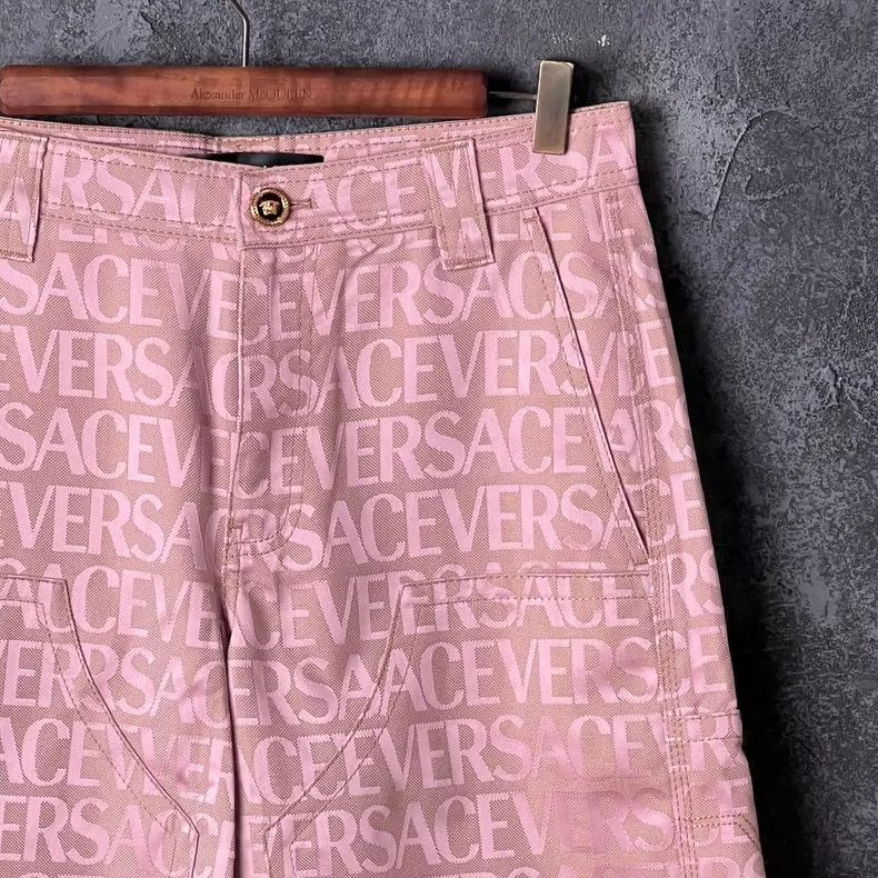 Versace Versace Letter-embroidered casual cotton shorts Size 30" / US 8 / IT 44 - 3 Thumbnail