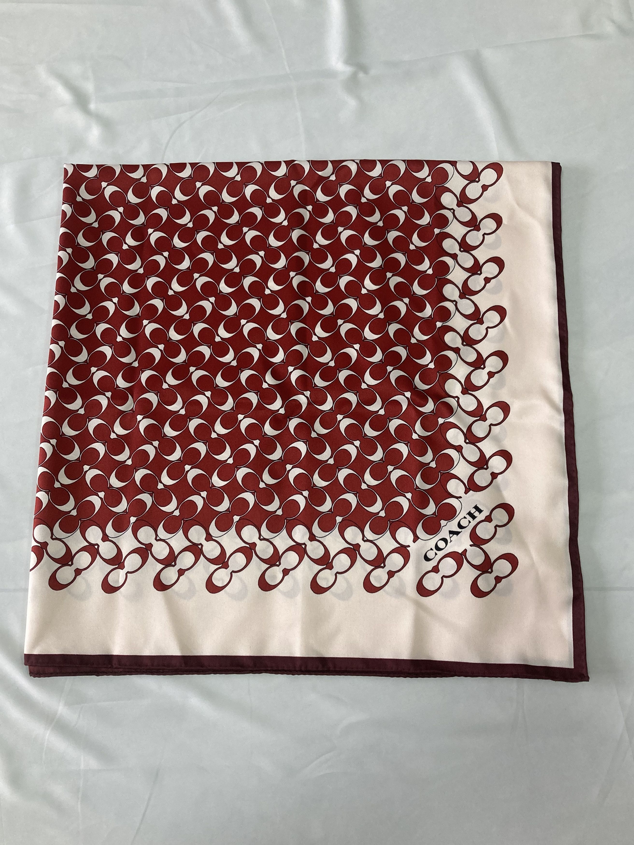 Coach Coach Signature Silk Square Scarf Red/Violet Size ONE SIZE - 2 Thumbnail