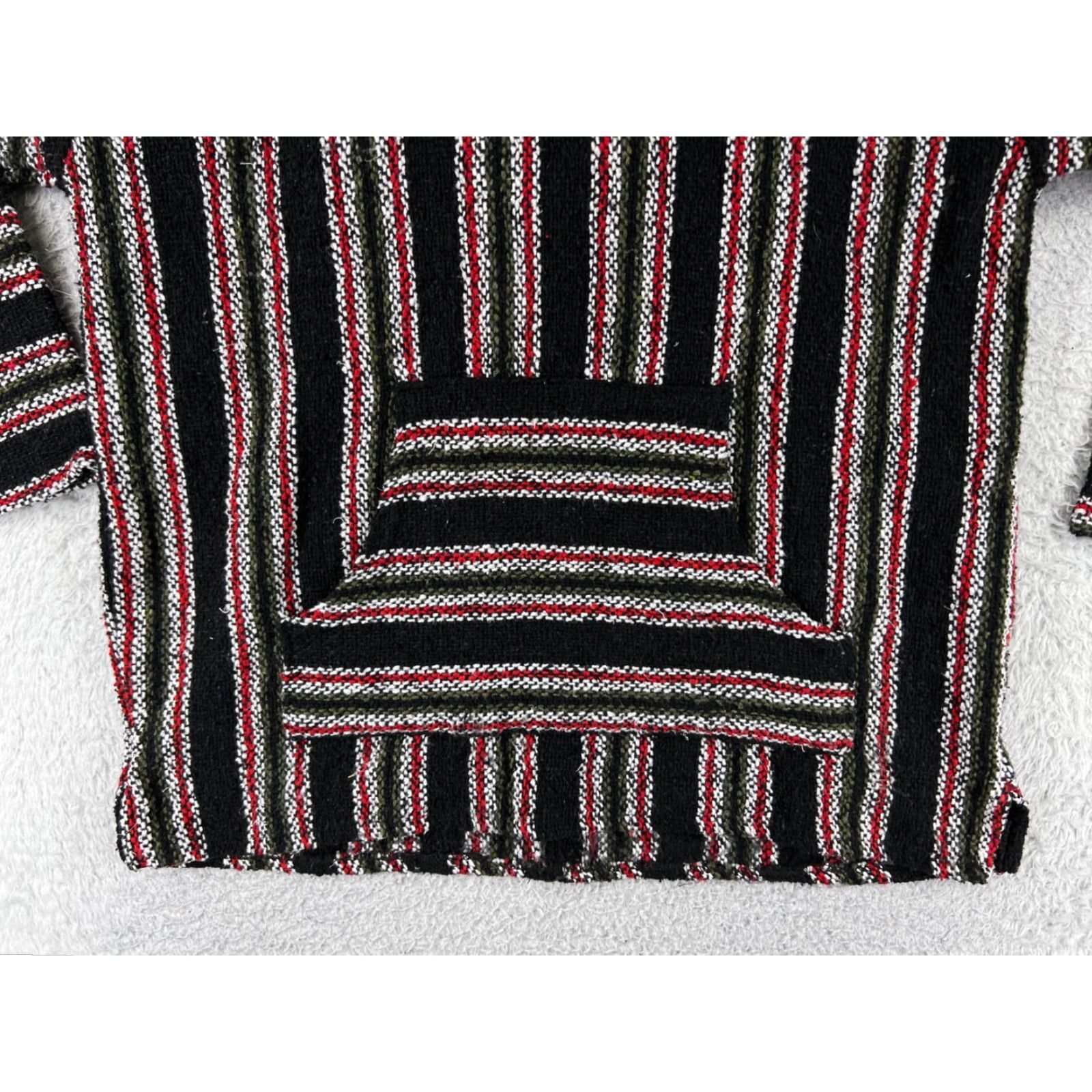 Vintage Franks Hoodie Shirt Mens M Black Stripe Acrylic Baja Knitted Jersey Pullover All Seasons Hooded Pockets Size US M / EU 48-50 / 2 - 7 Thumbnail
