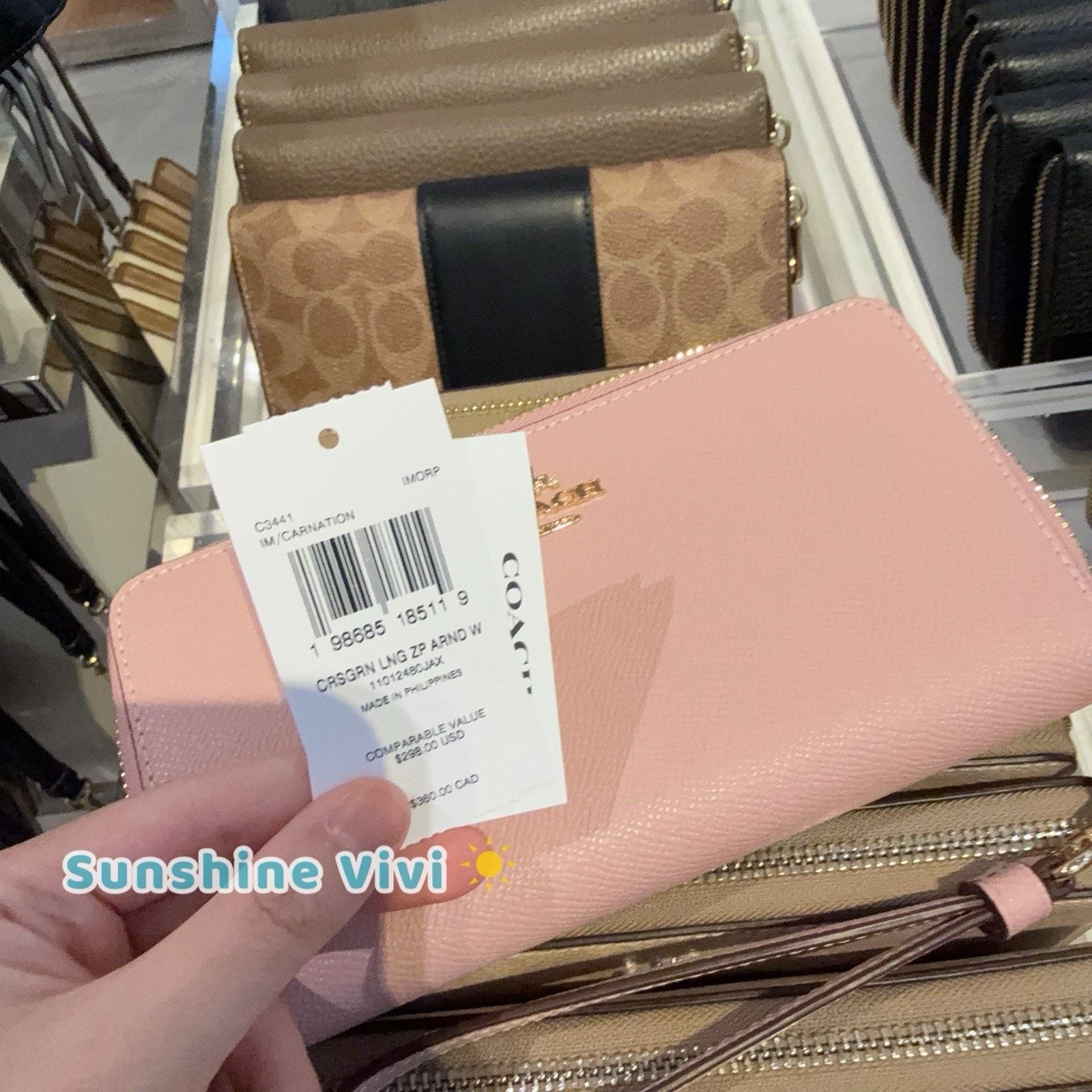 Coach NWT Coach Long Zip Around Wallet leather C3441 CARNATION Size ONE SIZE - 6 Thumbnail