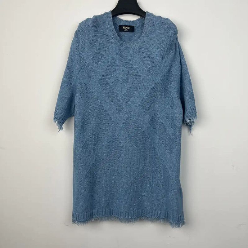 Fendi Fendi Blue XL Summer Men's T-Shirt 0089 Size US XL / EU 56 / 4 - 1 Thumbnail