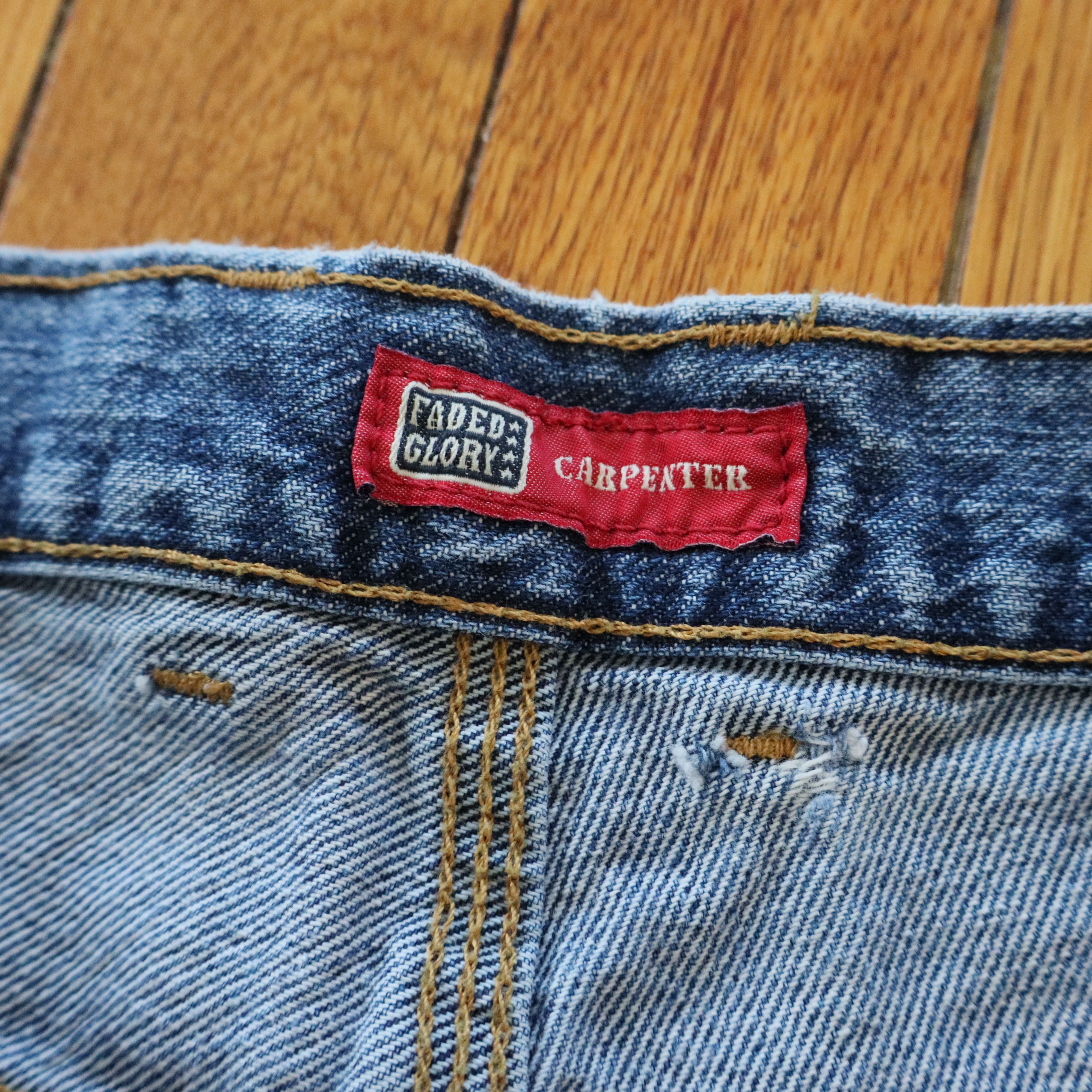 Carhartt × Dickies × Wrangler Vintage 90s Baggy Skater Carpenter Denim Shorts Jorts 36 Size US 36 / EU 52 - 5 Thumbnail