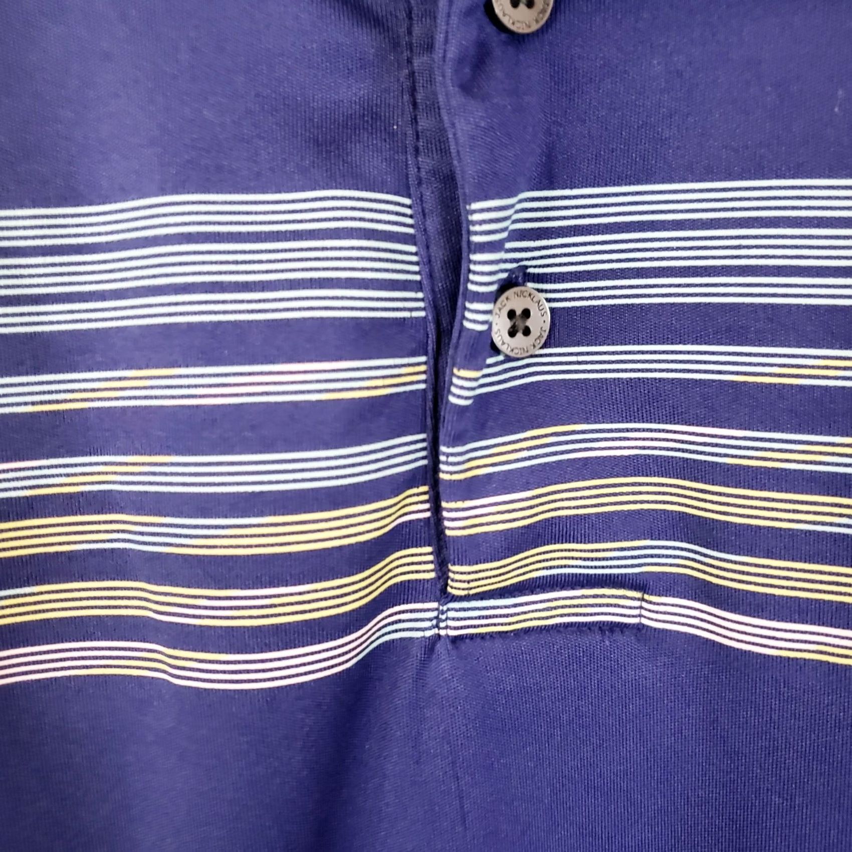Vintage Jack Nicklaus Polo Shirt Mens M Blue Striped Golden Bear StayDri Golf Shirt Size US M / EU 48-50 / 2 - 6 Thumbnail