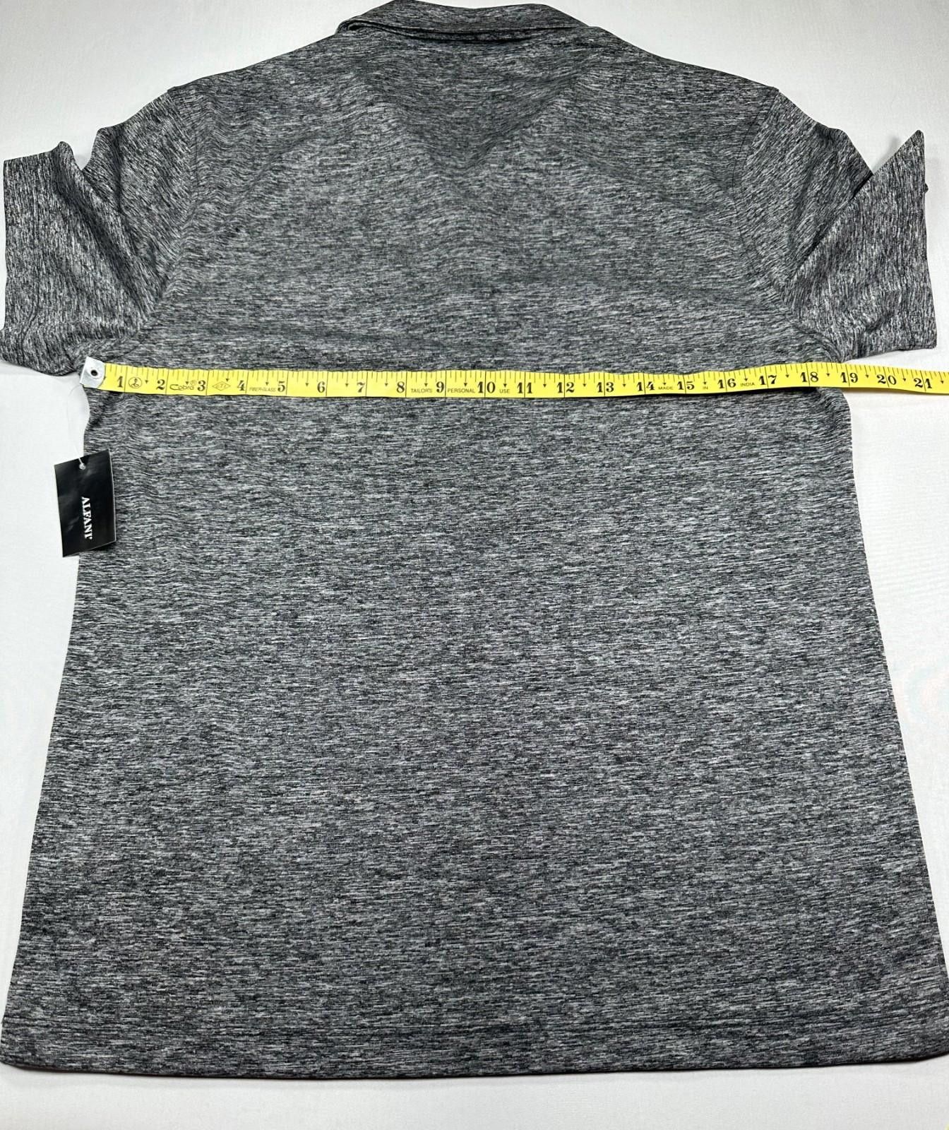 Alfani Alfani Stretch 1/4 Button Moisture Wicking Polo Shirt Gray S Size US S / EU 44-46 / 1 - 9 Thumbnail