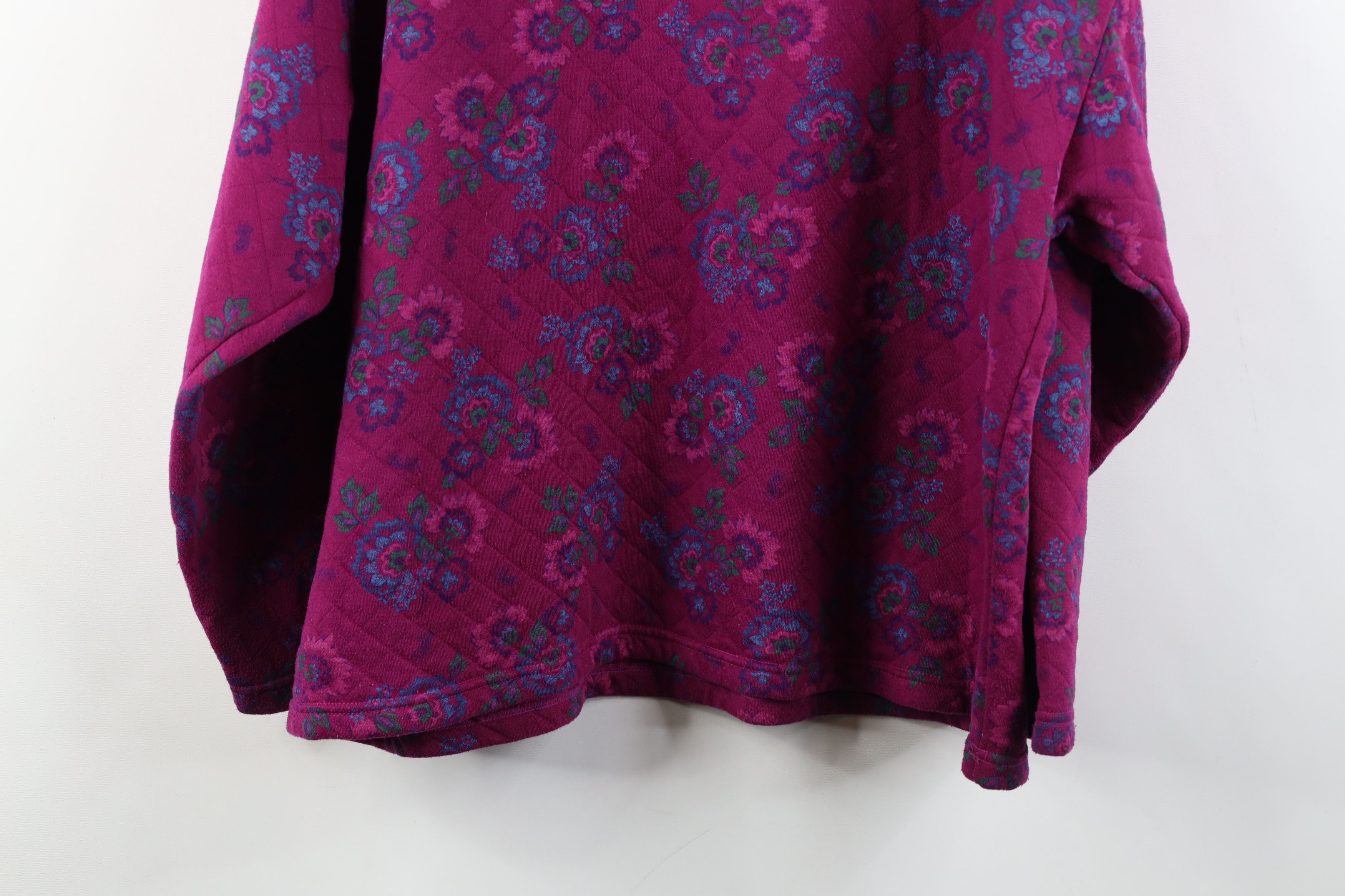 Vintage Vintage 90s Streetwear Flower Collared Sweatshirt Size L / US 10 / IT 46 - 10 Thumbnail