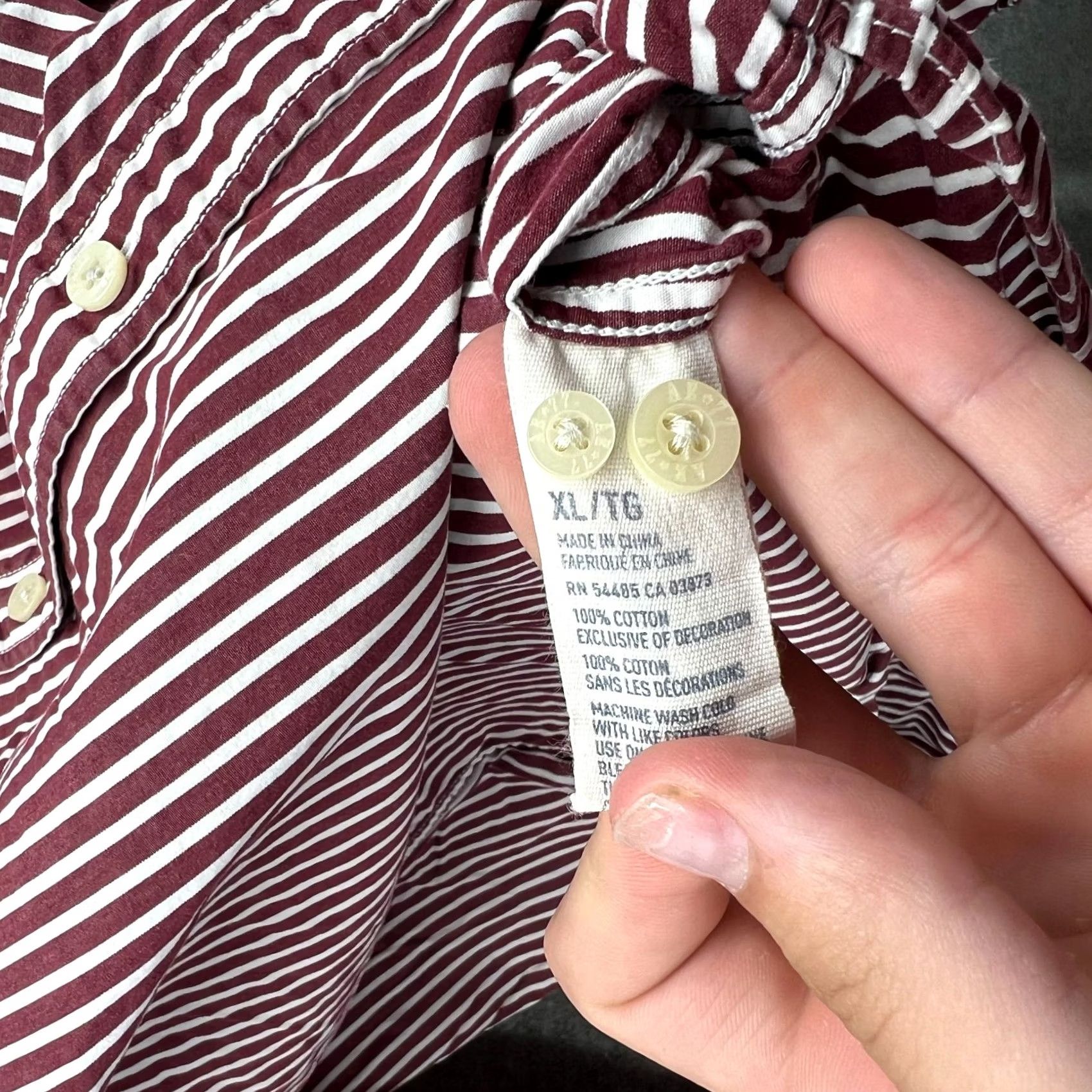 American Eagle Outfitters VINTAGE American Eagle Outfitters Shirt Men XL Red White Stripes Oxford Pocket Button-Down Collared Long Sleeve Size US XL / EU 56 / 4 - 6 Thumbnail