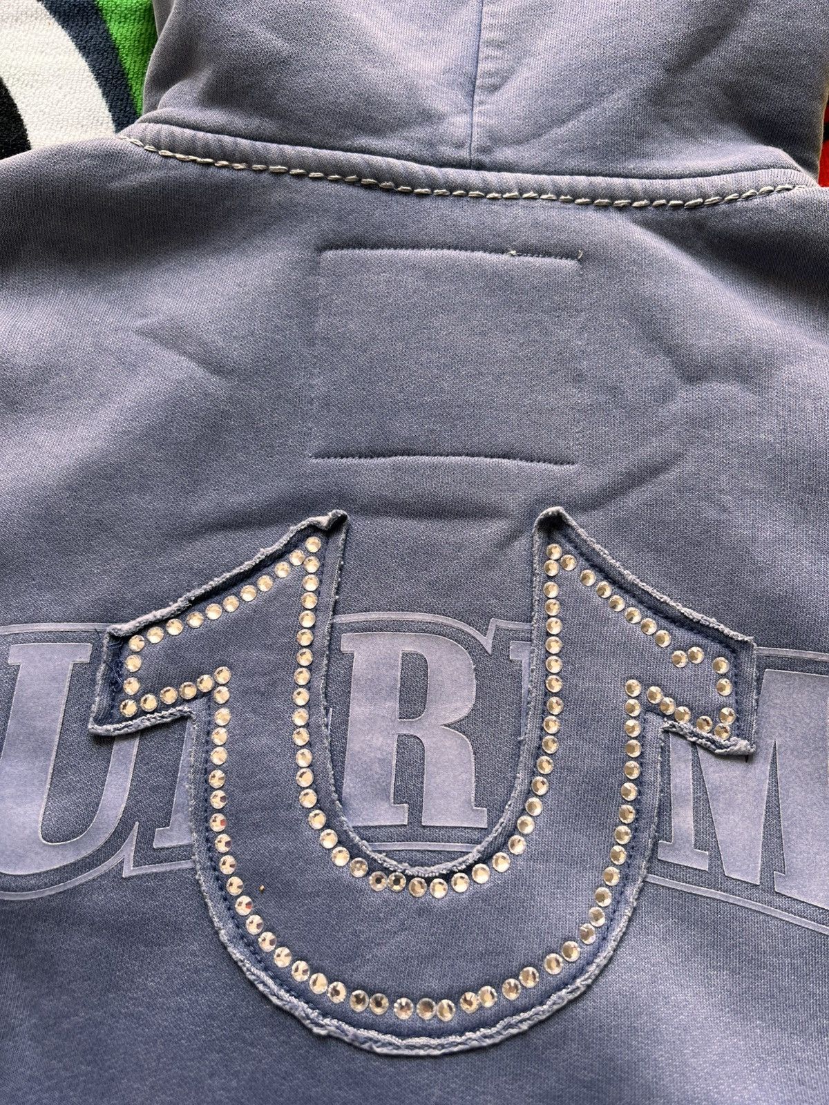 Supreme × True Religion Supreme x True Religion Zip-Up Hoodie blue Indigo rhinestone Size US M / EU 48-50 / 2 - 3 Thumbnail