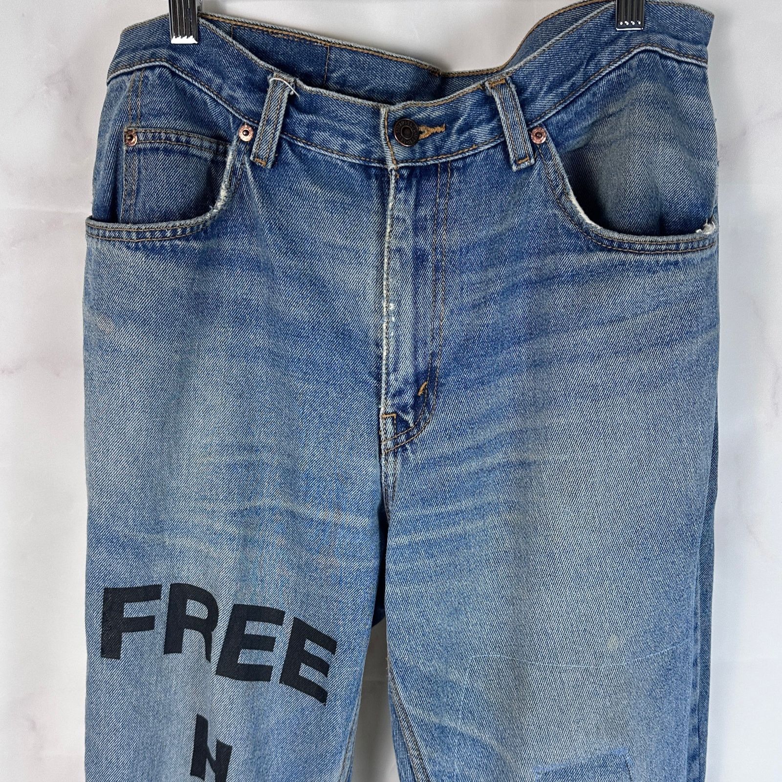 Yeezy Free Hoover Orange Tab Denim Size US 33 - 2 Thumbnail