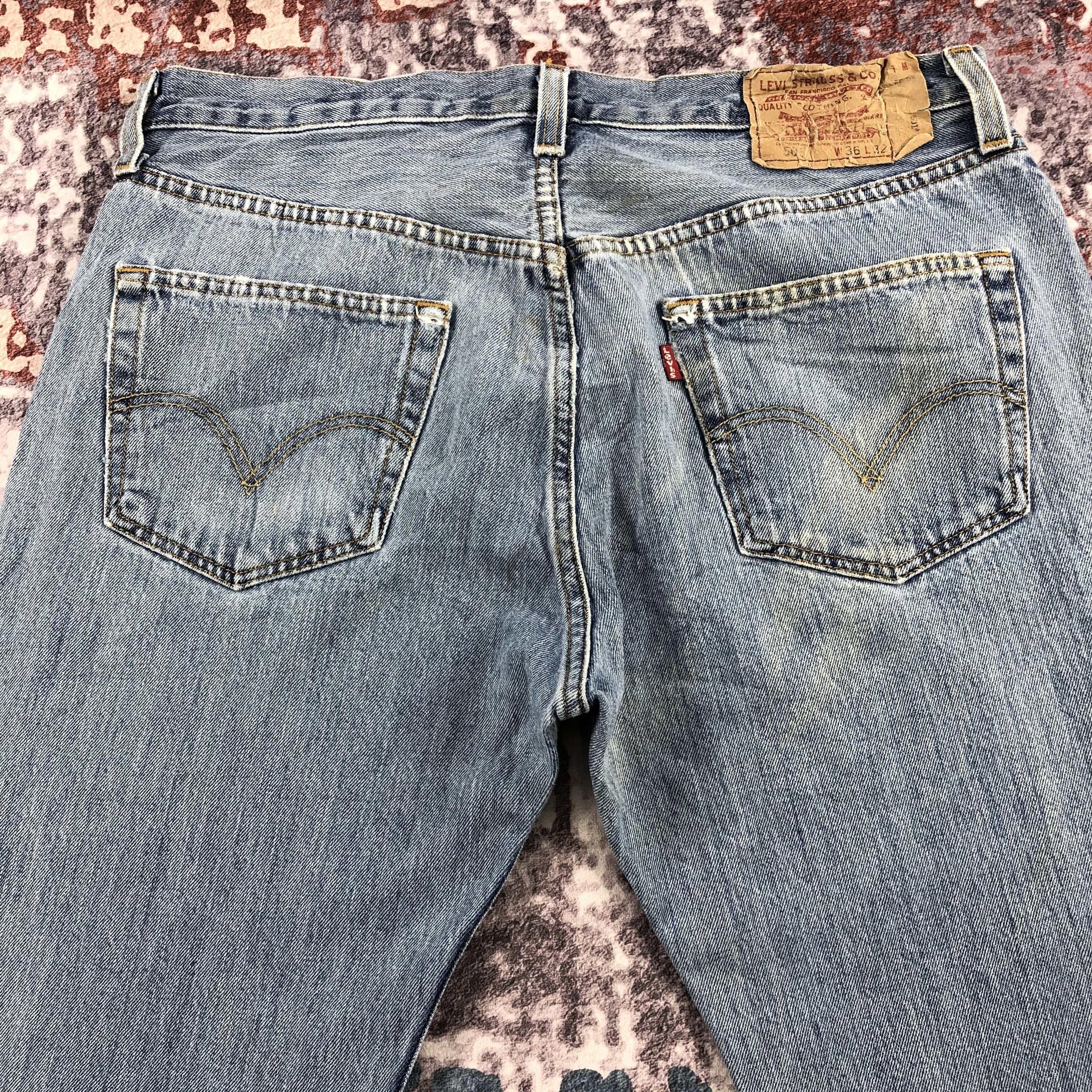 Levi's Vintage Distress Levis 501 Jeans-JM2114 Size US 36 / EU 52 - 5 Thumbnail