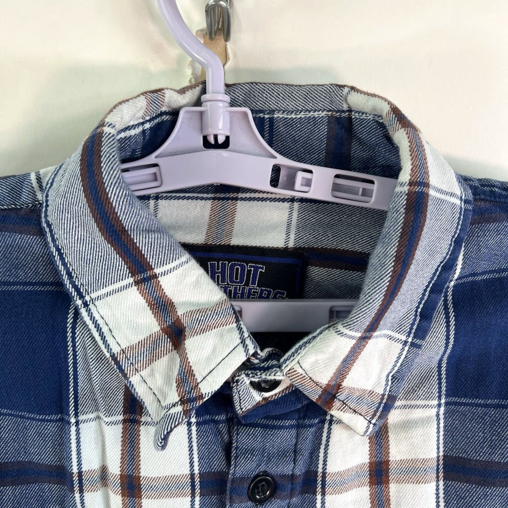 Vintage Hot Leathers Plaid Flannel Button-Up Shirt 2XL Blue Casual Workwear Mens Size US XXL / EU 58 / 5 - 3 Thumbnail