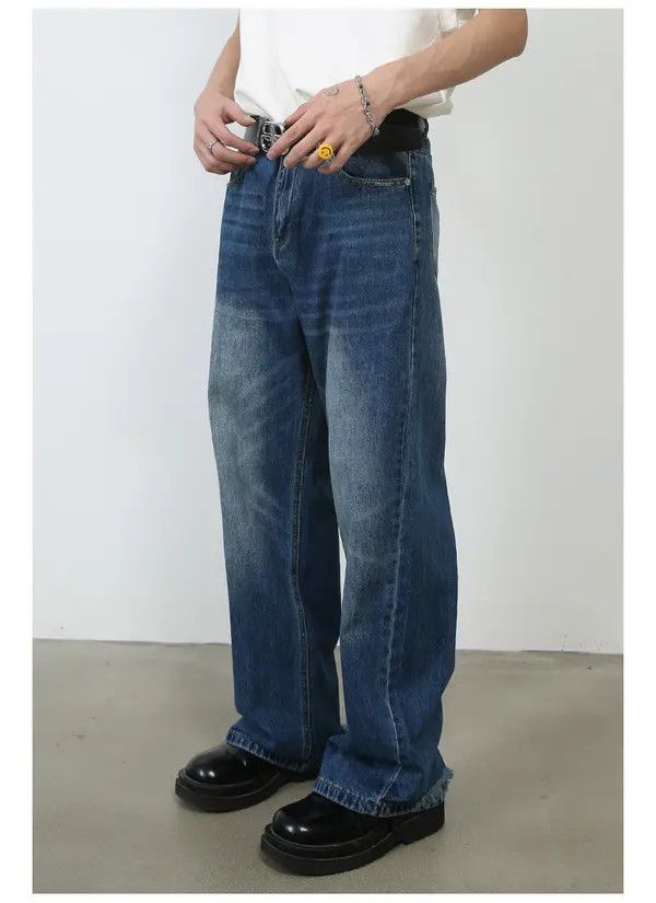 Japanese Brand Vintage hiphop high street loose straight jeans for men Size US 32 / EU 48 - 4 Thumbnail