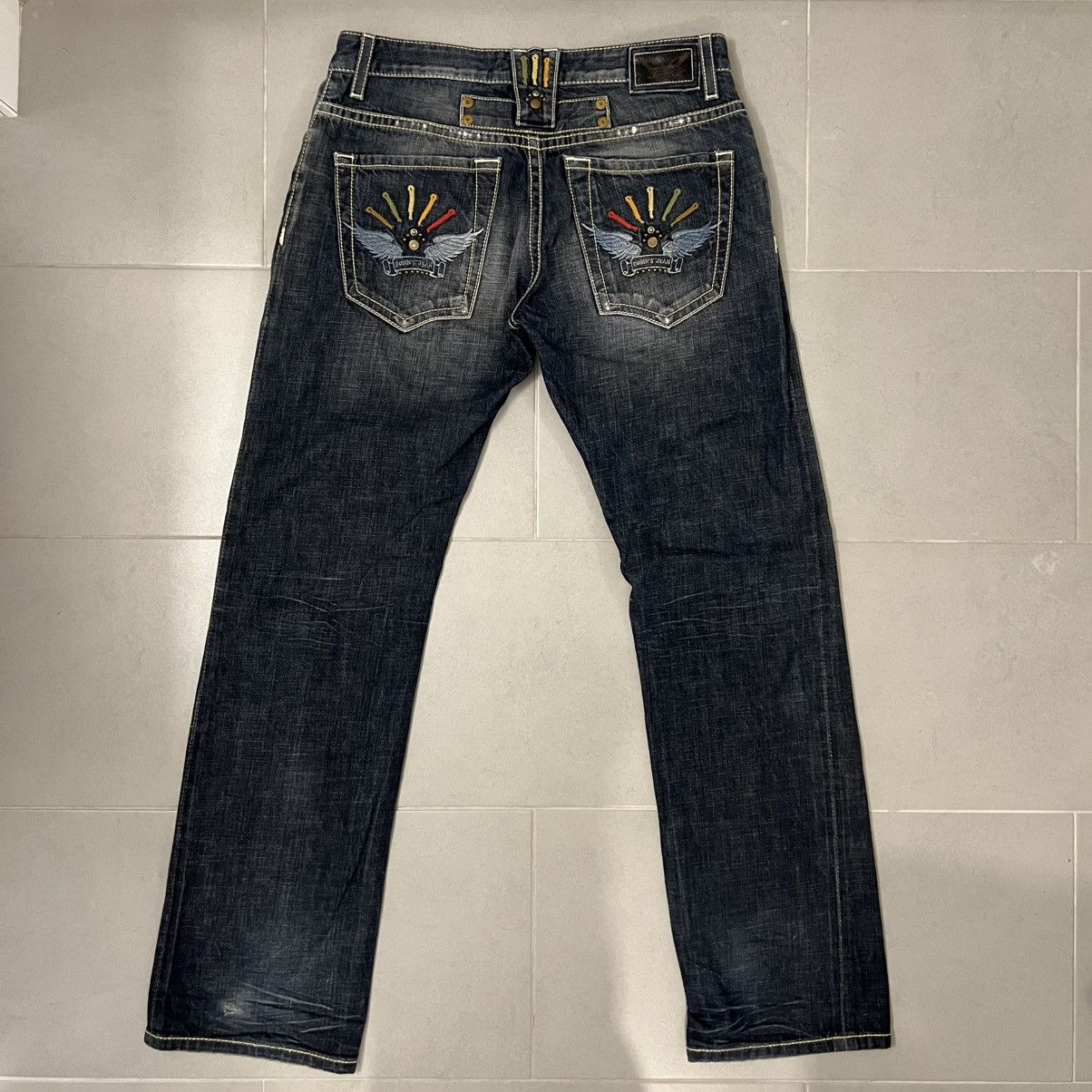 Robins Jeans Robin's Low Rise Selvedge Straight Leg Bootcut Jeans 34x35 Size US 34 / EU 50 - 2 Thumbnail